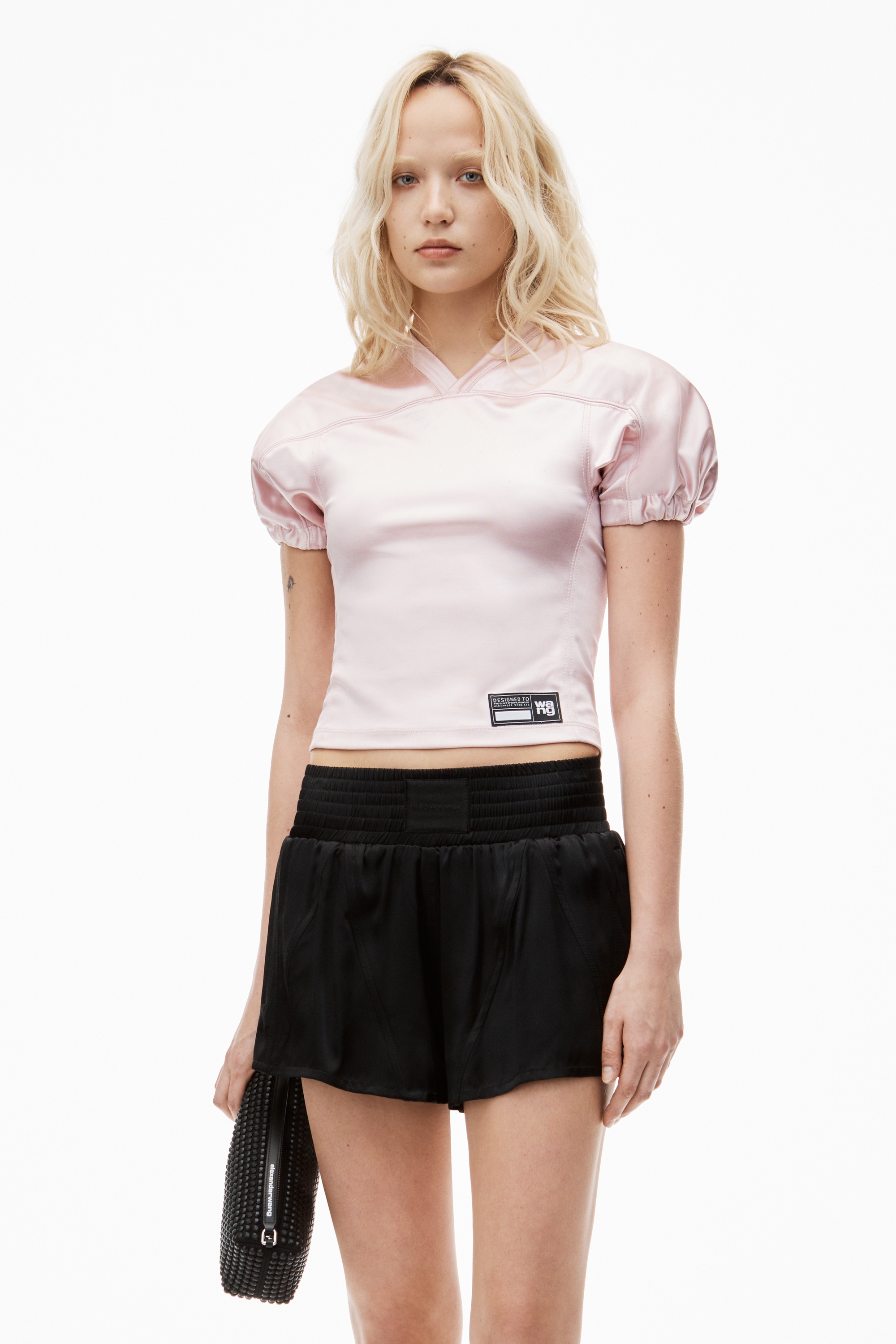 track short in satin jersey - 6