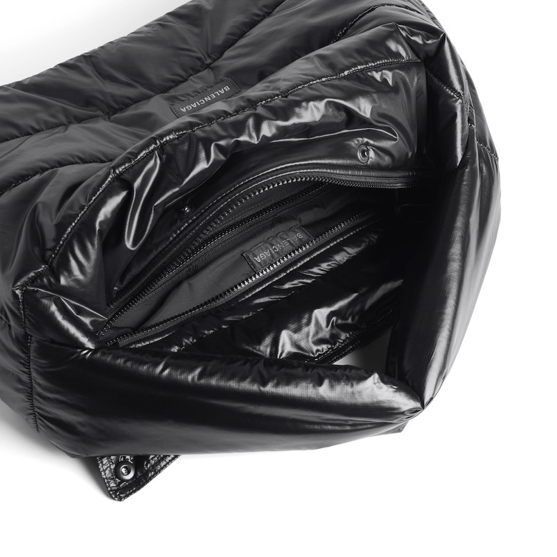 Men's Puffer Hobo Bag Medium in Black 4