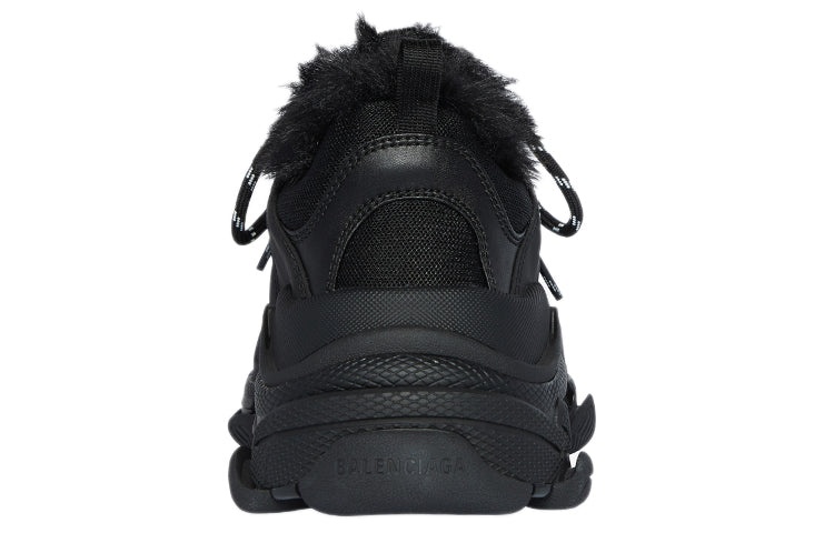 (WMNS) Balenciaga Triple S 'Fake Fur - Black' 668562W3CQ51000 - 5