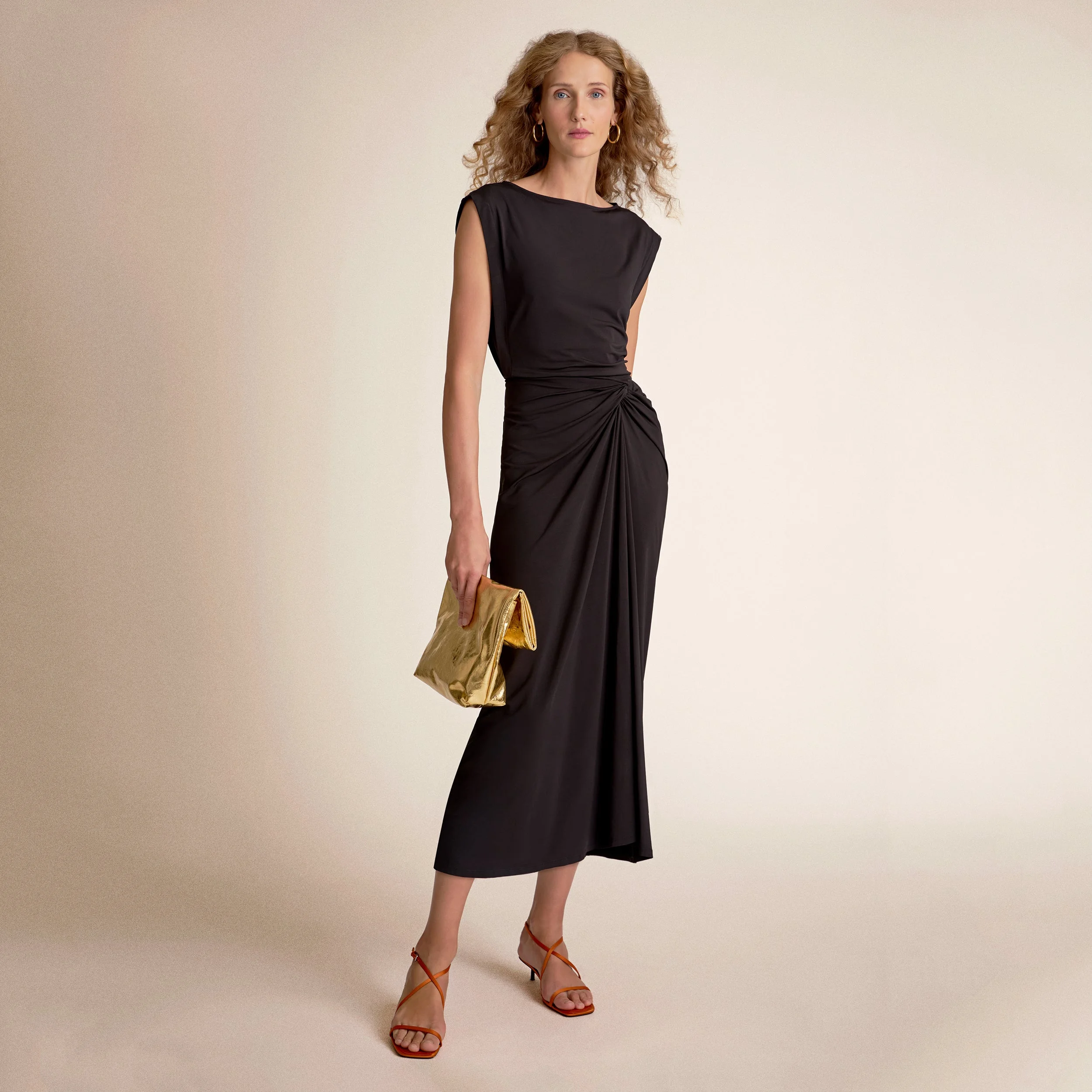 Zita Drape Dress - Light Jersey - 1