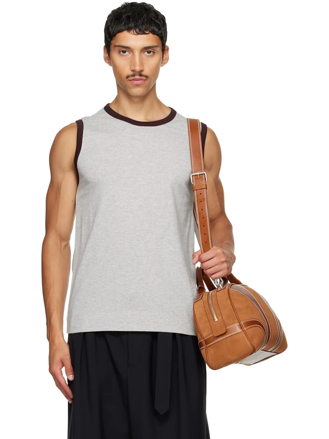 Gray Cotton Tank Top - 1