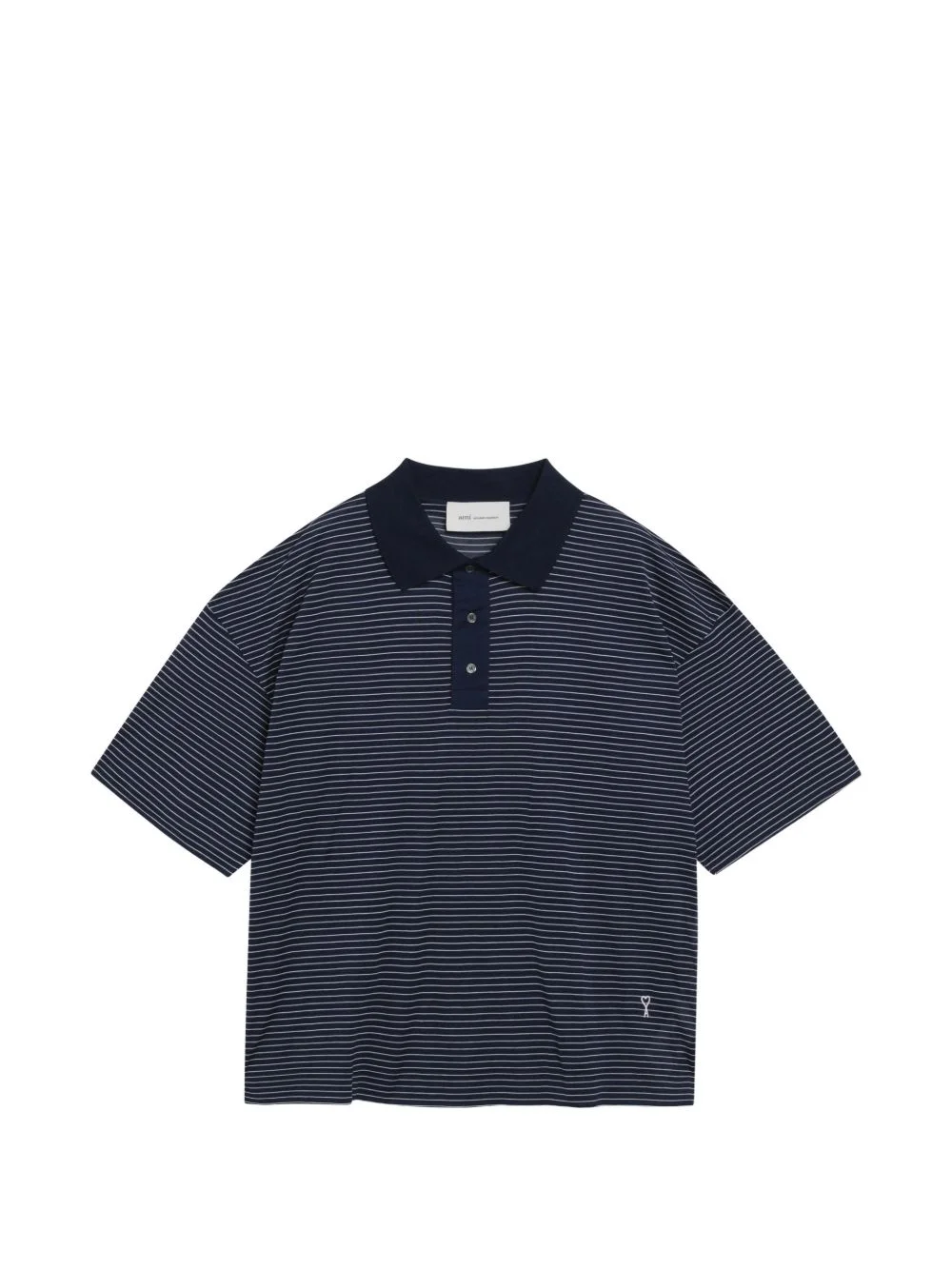striped buttoned polo shirt - 1
