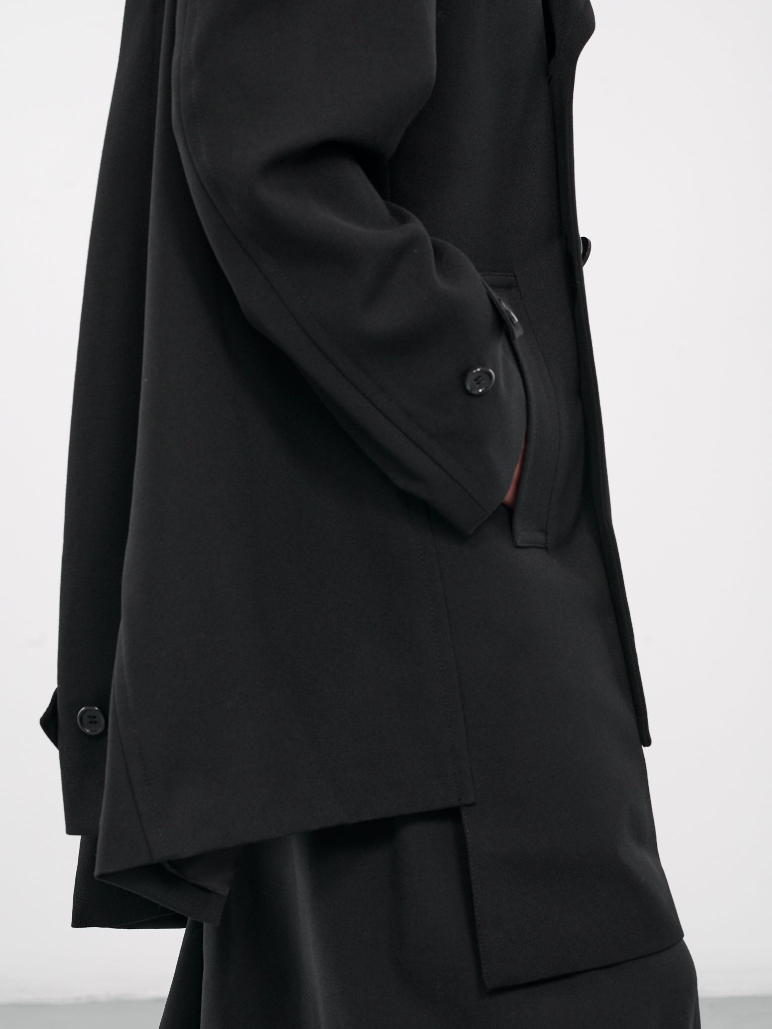 Asymmetric Draped Coat - 4