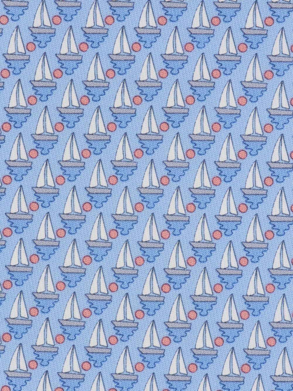 sailboat-print silk tie - 3