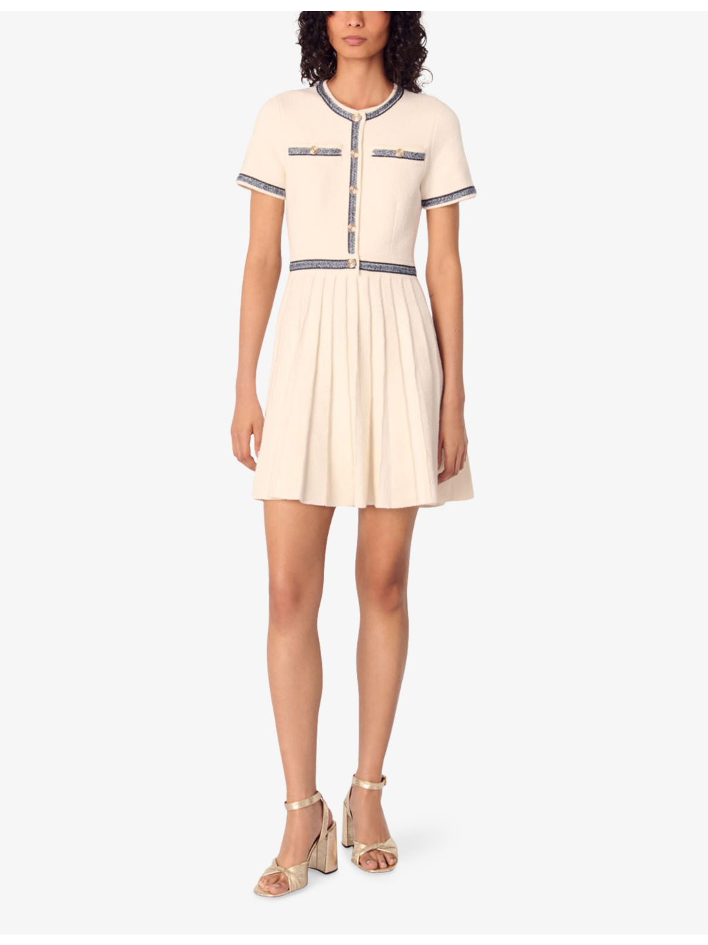 Pleated Knitted Mini Dress - 2