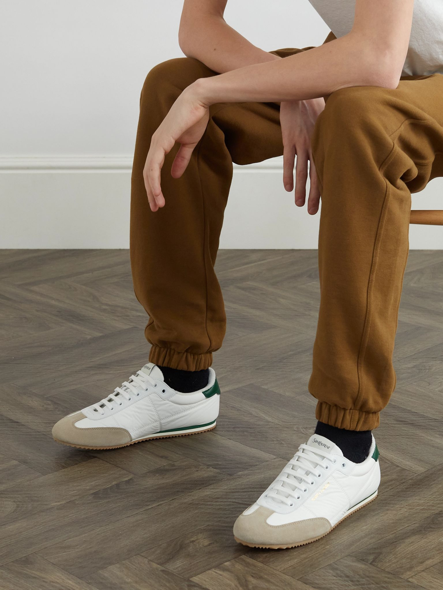 Aston Leather and Suede-Trimmed Shell Sneakers White - 2