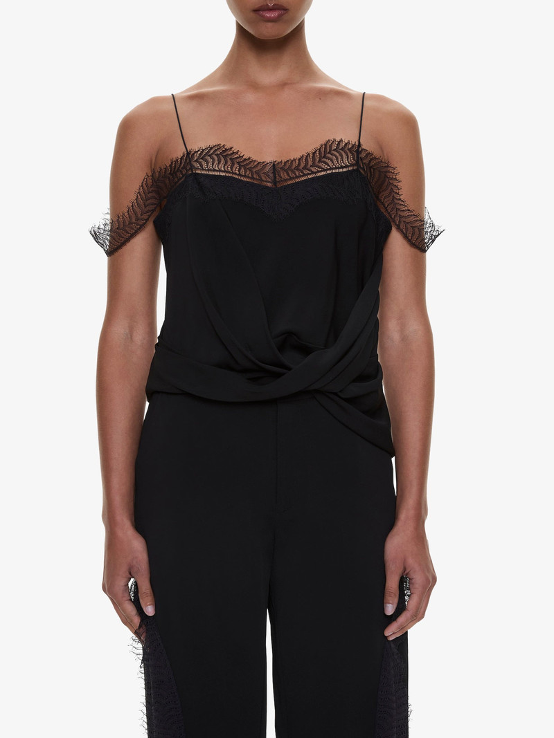 Miro Split Lace Draped Cami 4