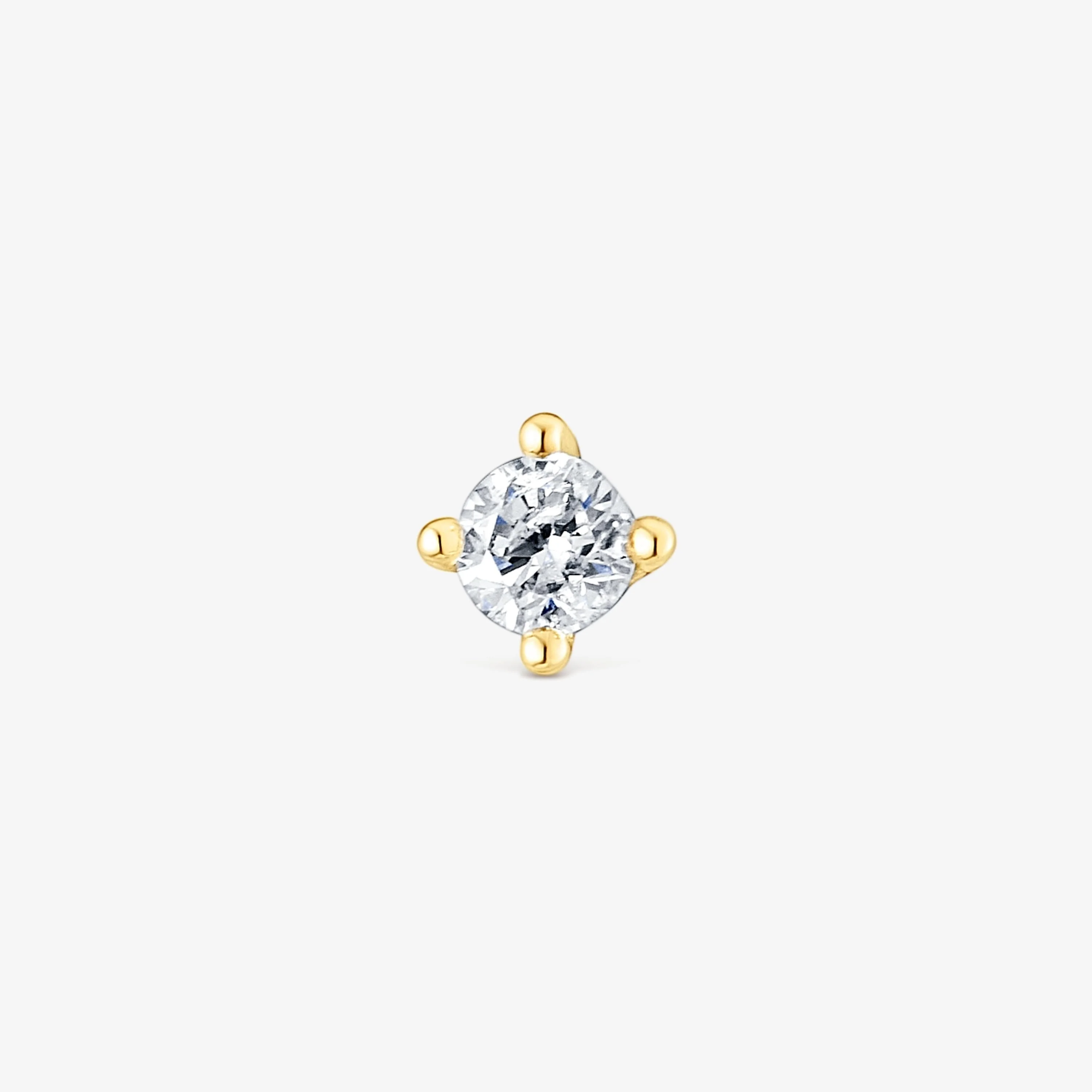 18K solid gold Ear piercing with diamonds Les Classiques - 1
