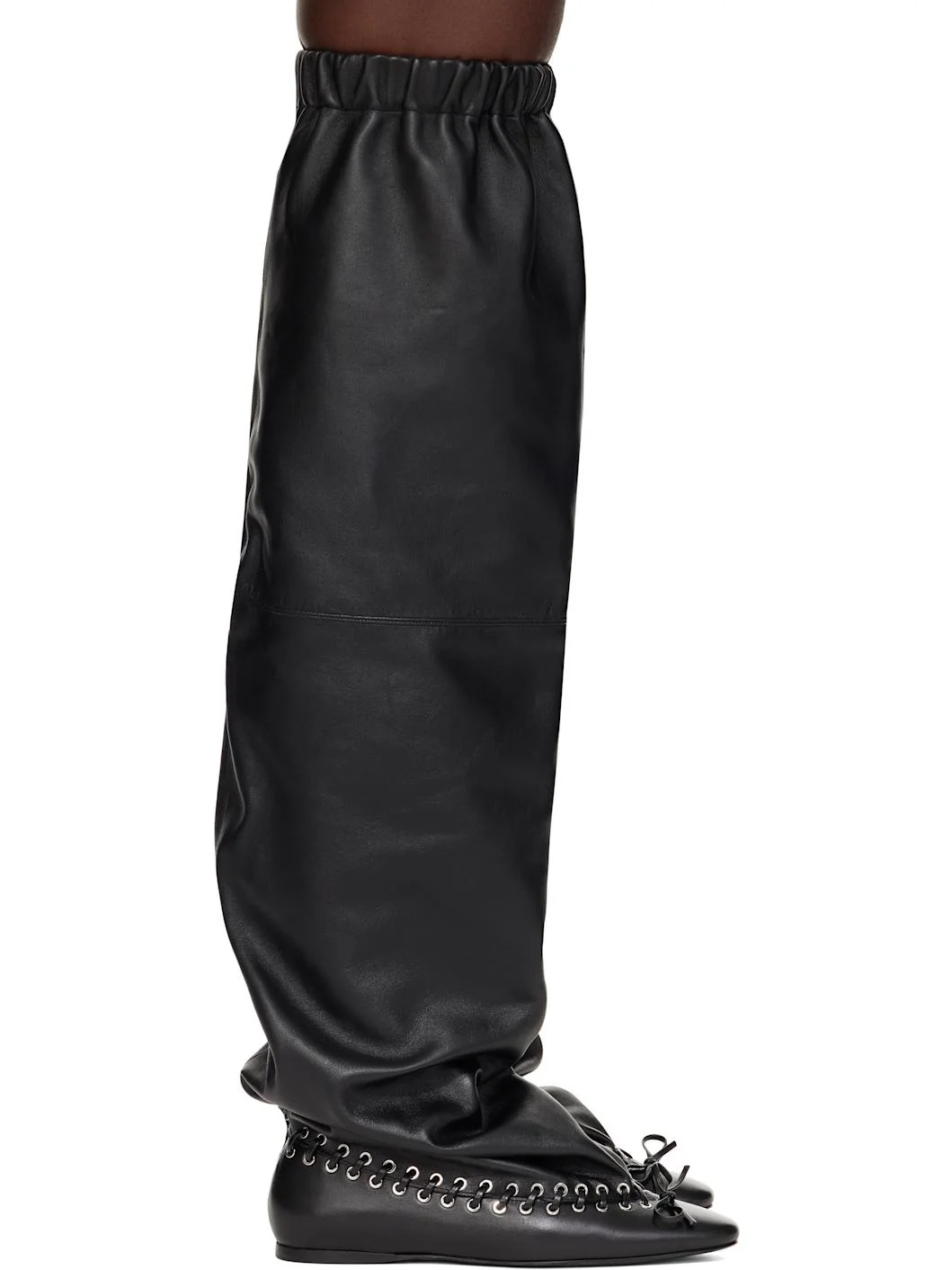 Black Level Flat Thigh High Tall Boots - 1