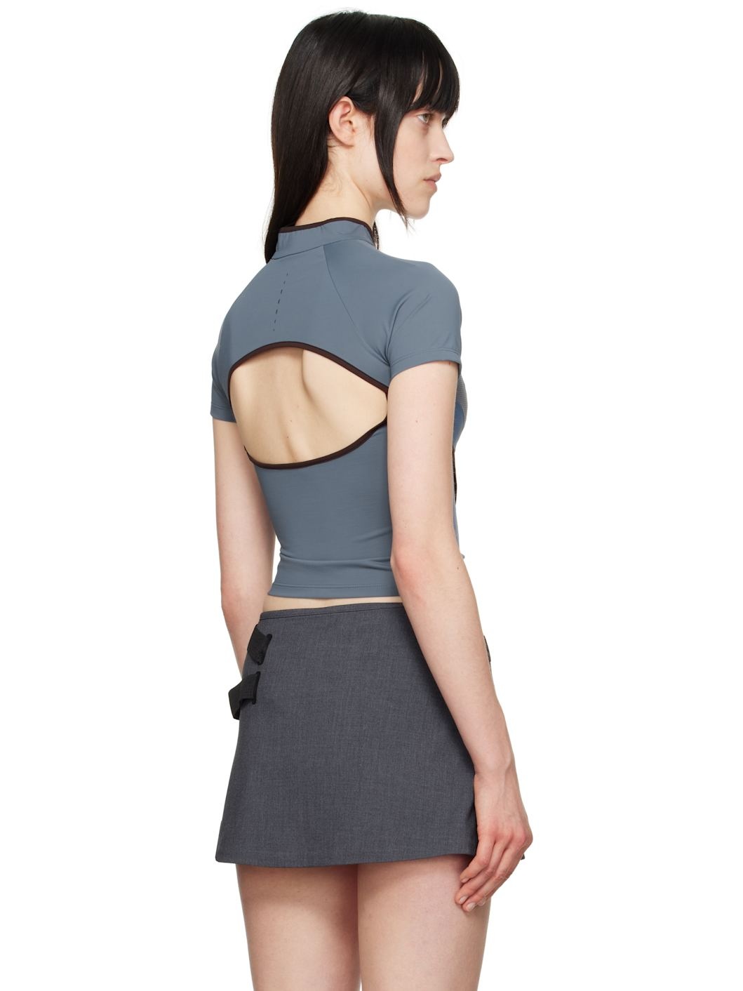 Blue Slashed Zip T-shirt - 3