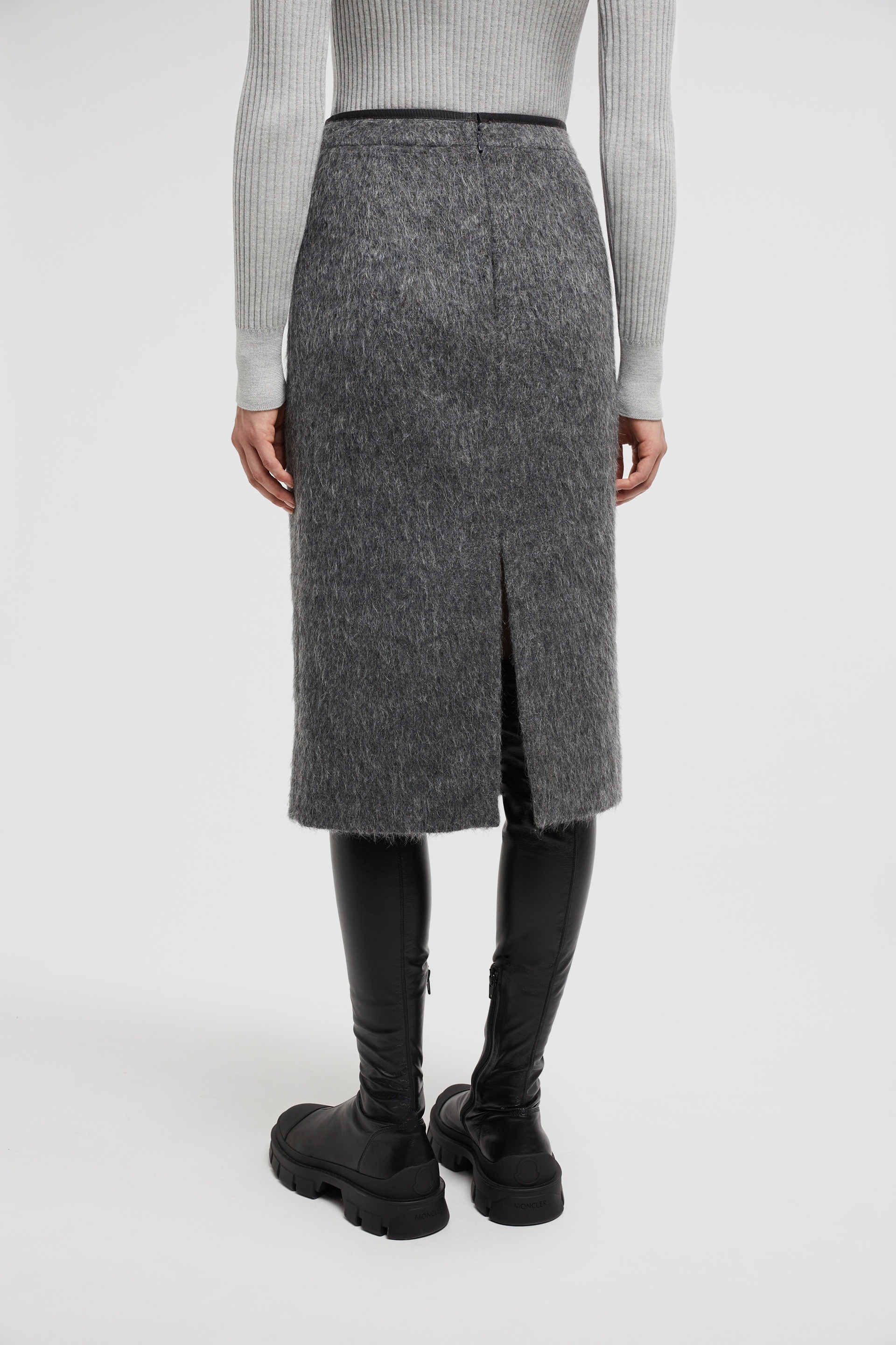 Wool Blend Midi Skirt - 5