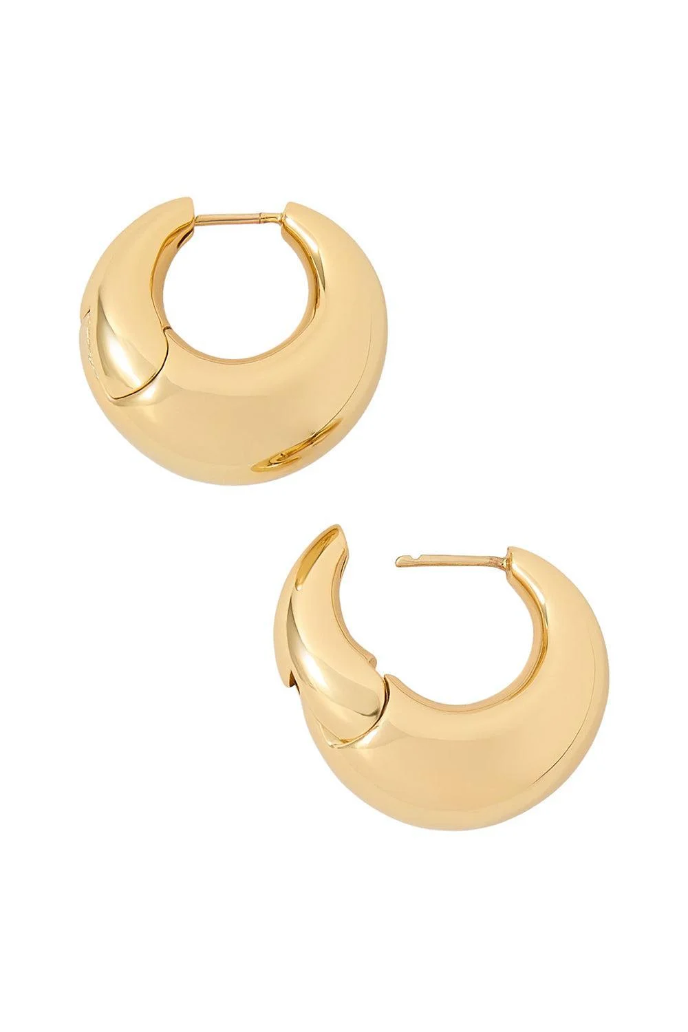 Puffy Hinged Huggie Earrings - 1