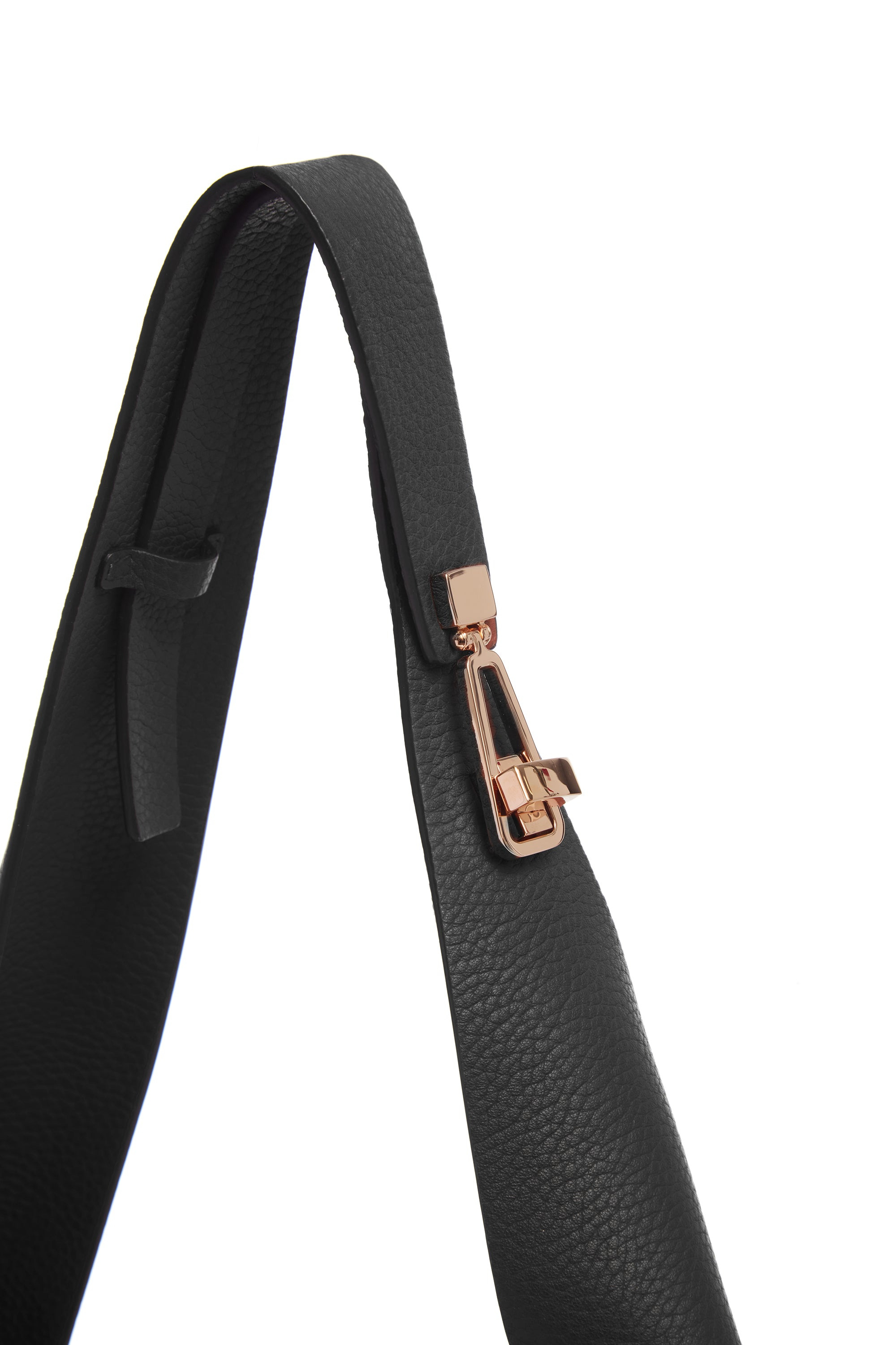 Small Hobo Bag in Black Textured Nappa Leather - 4