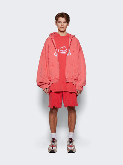 VETEMENTS Online Cut-Up Shorts Red outlook