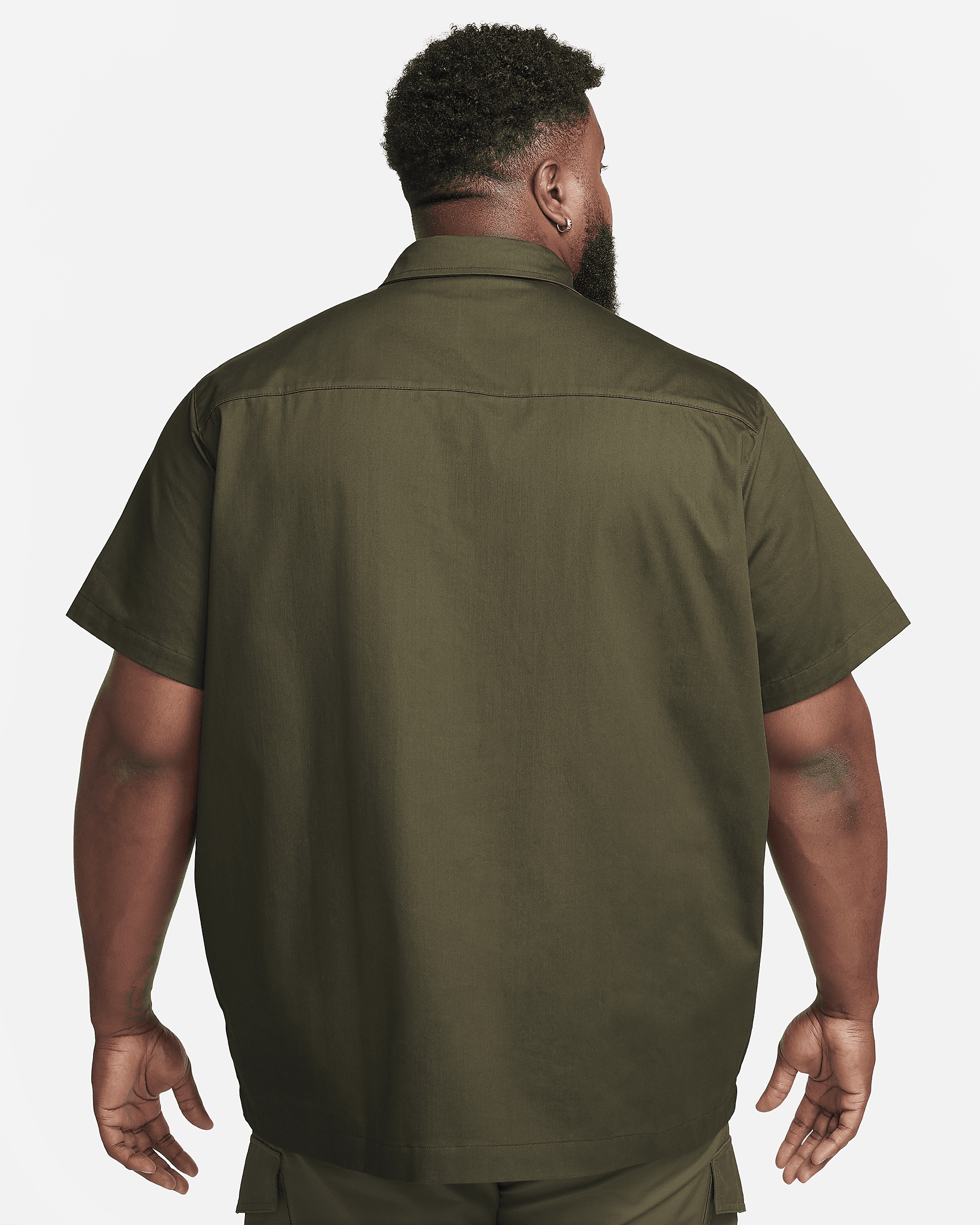 Nike Life Men's Woven Military Short-Sleeve Button-Down Shirt - 7