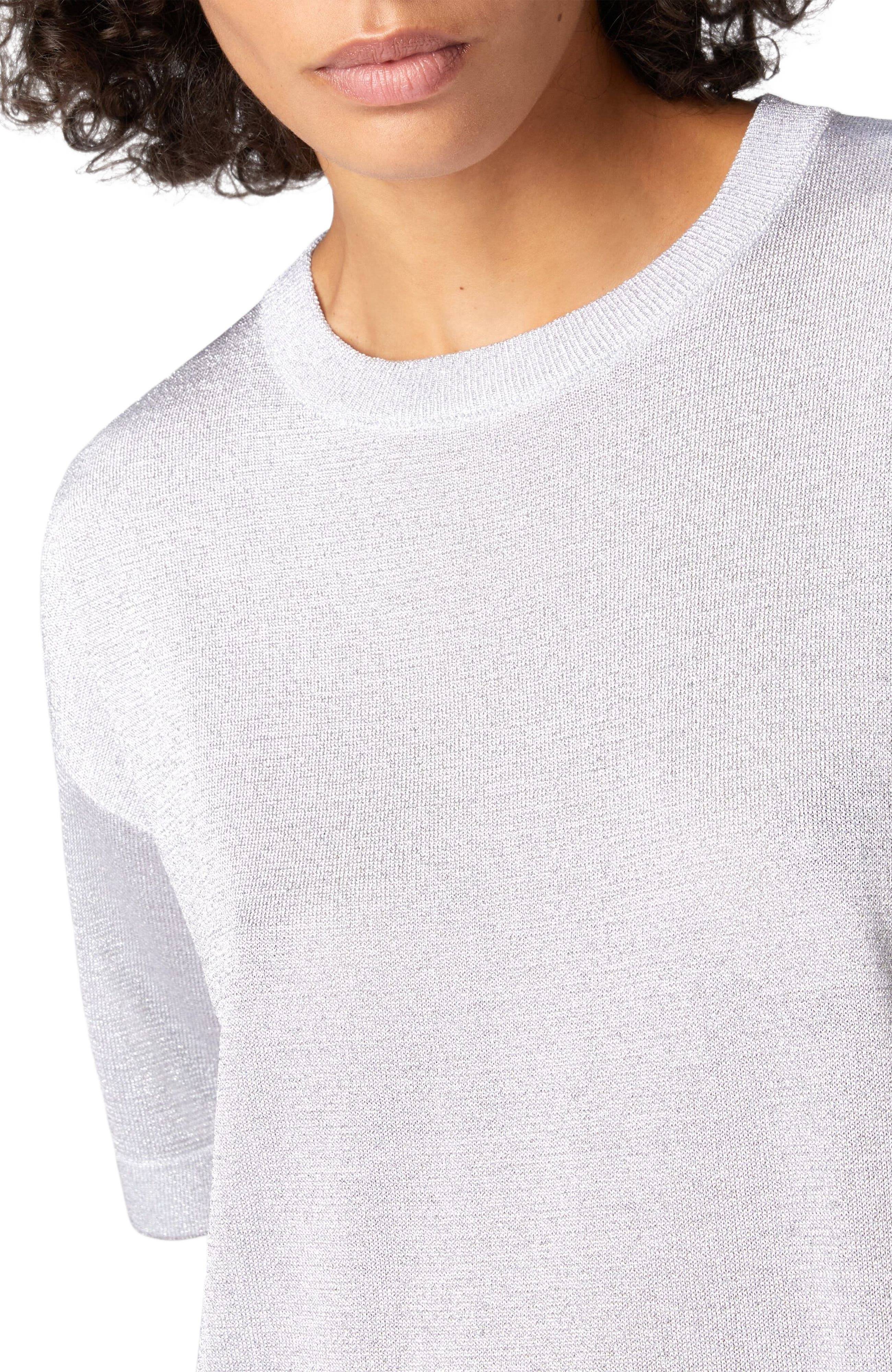 Missoni Oversized Crewneck Sweater In Lamé Viscose With Whetstone Sleeves in Silver at Nordstrom - 4