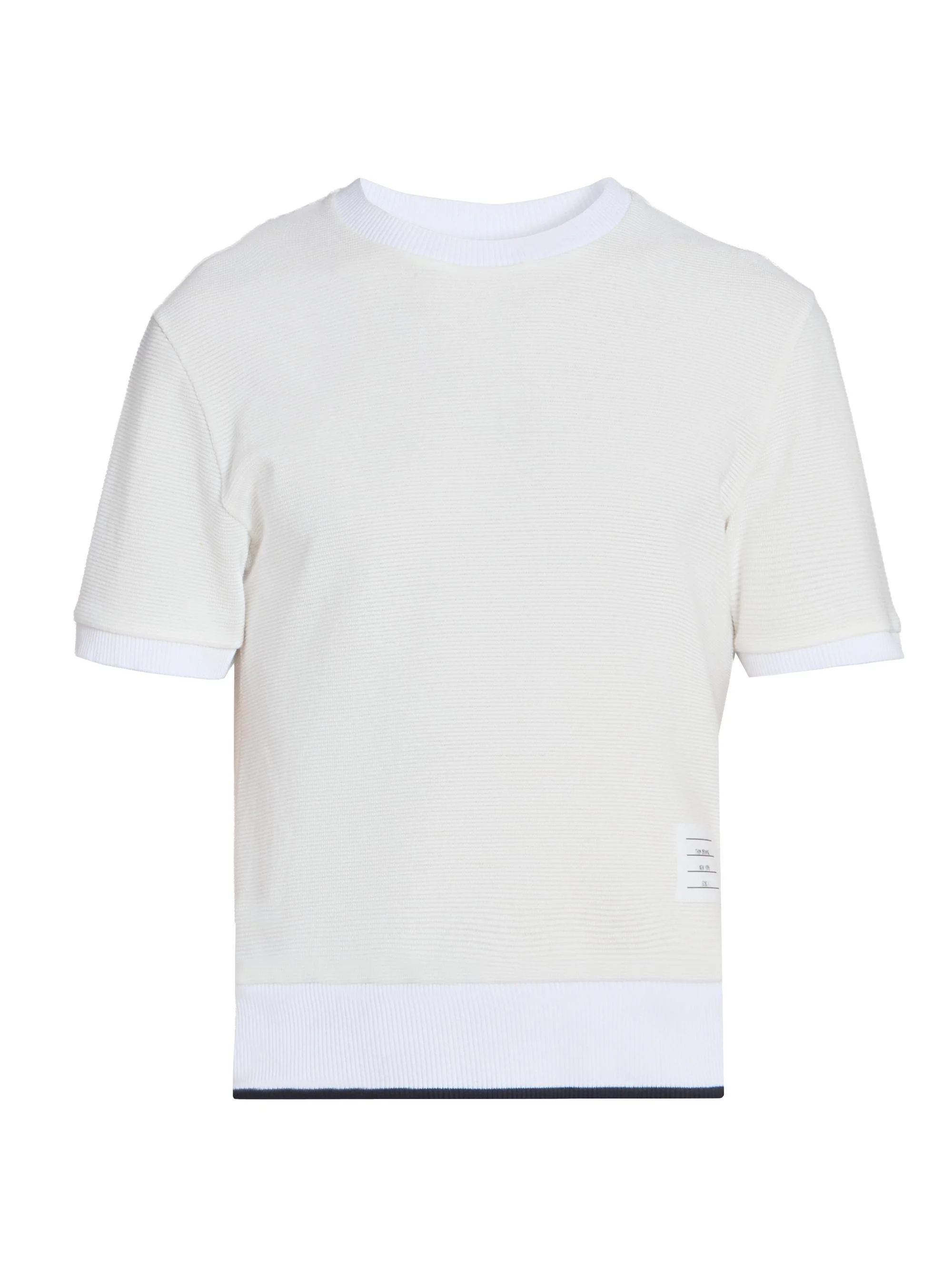 Men's Lightweight Waffle-Knit Cotton T-Shirt - White - 1
