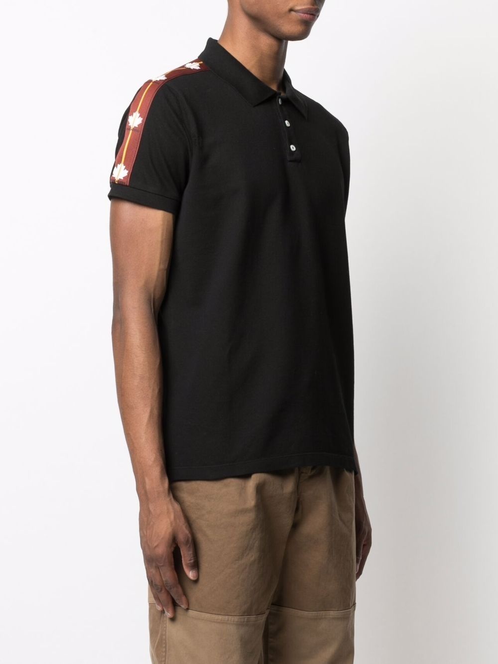 side stripe-detail polo shirt - 3