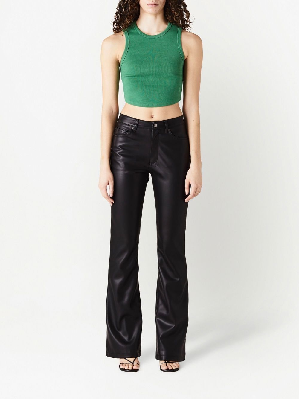 faux-leather flared trousers - 2