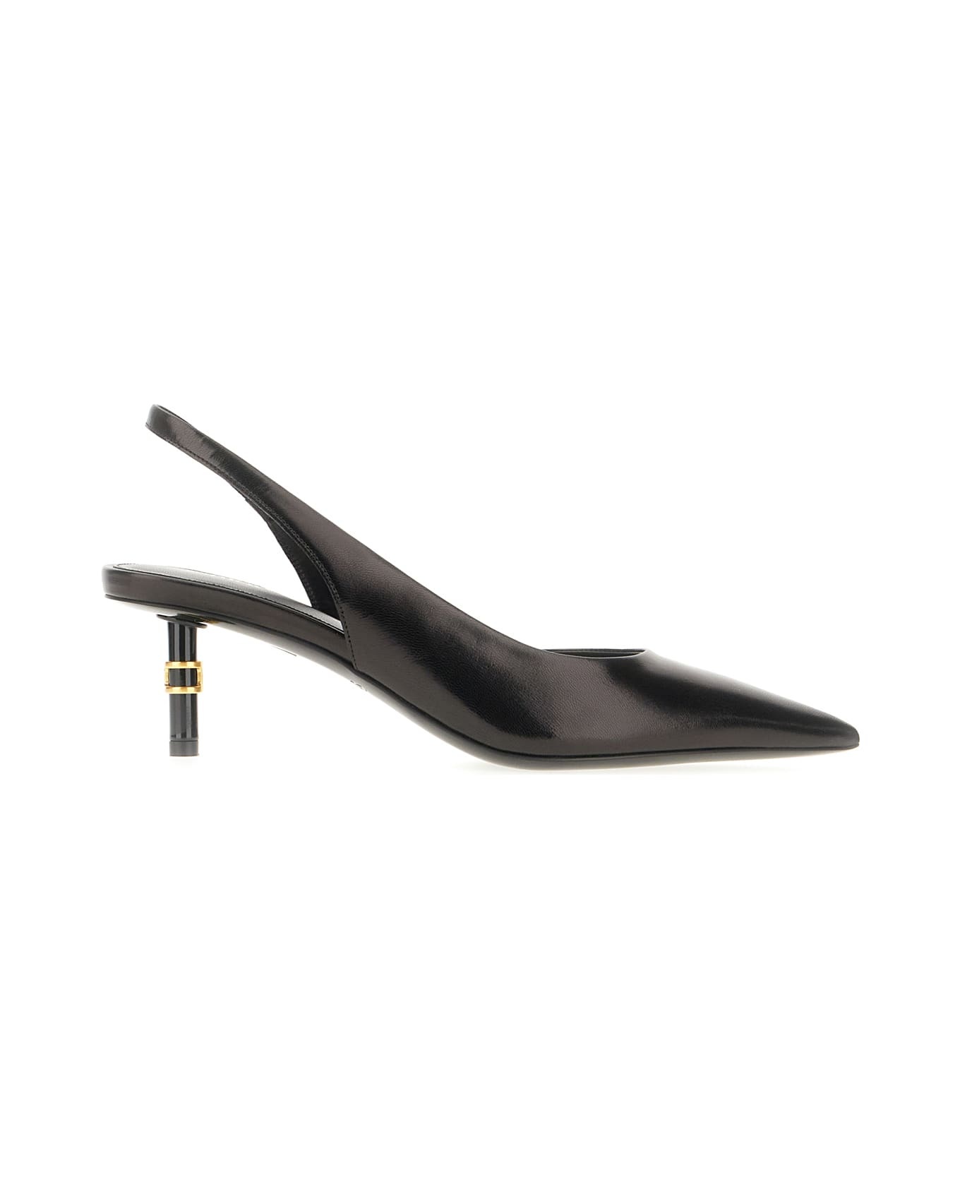 Black Leather Marcie Slingback - 1