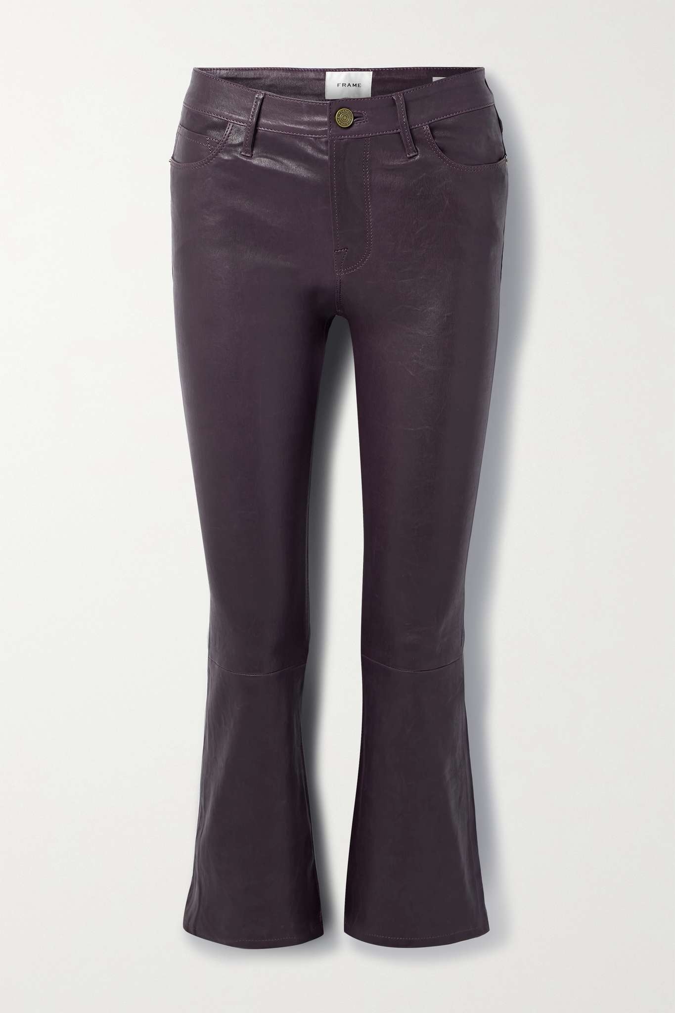 Le Crop Mini leather bootcut pants - 1