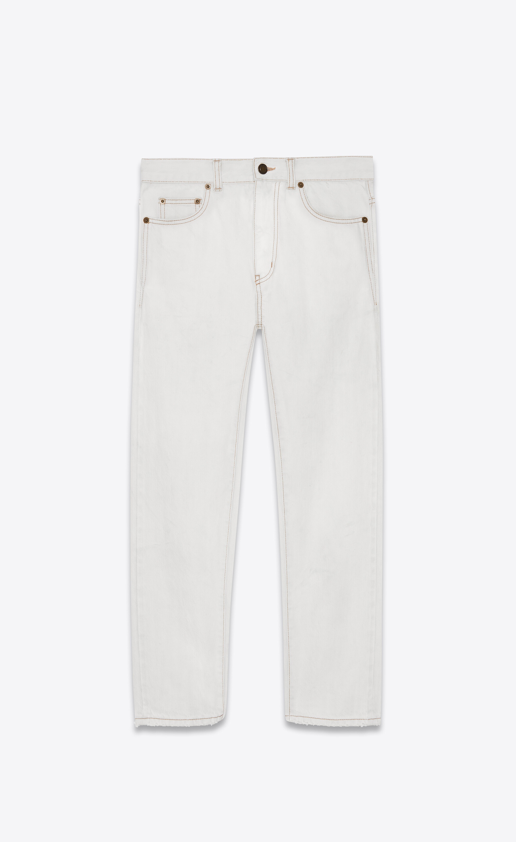 carrot-fit jeans in gray off-white denim - 1