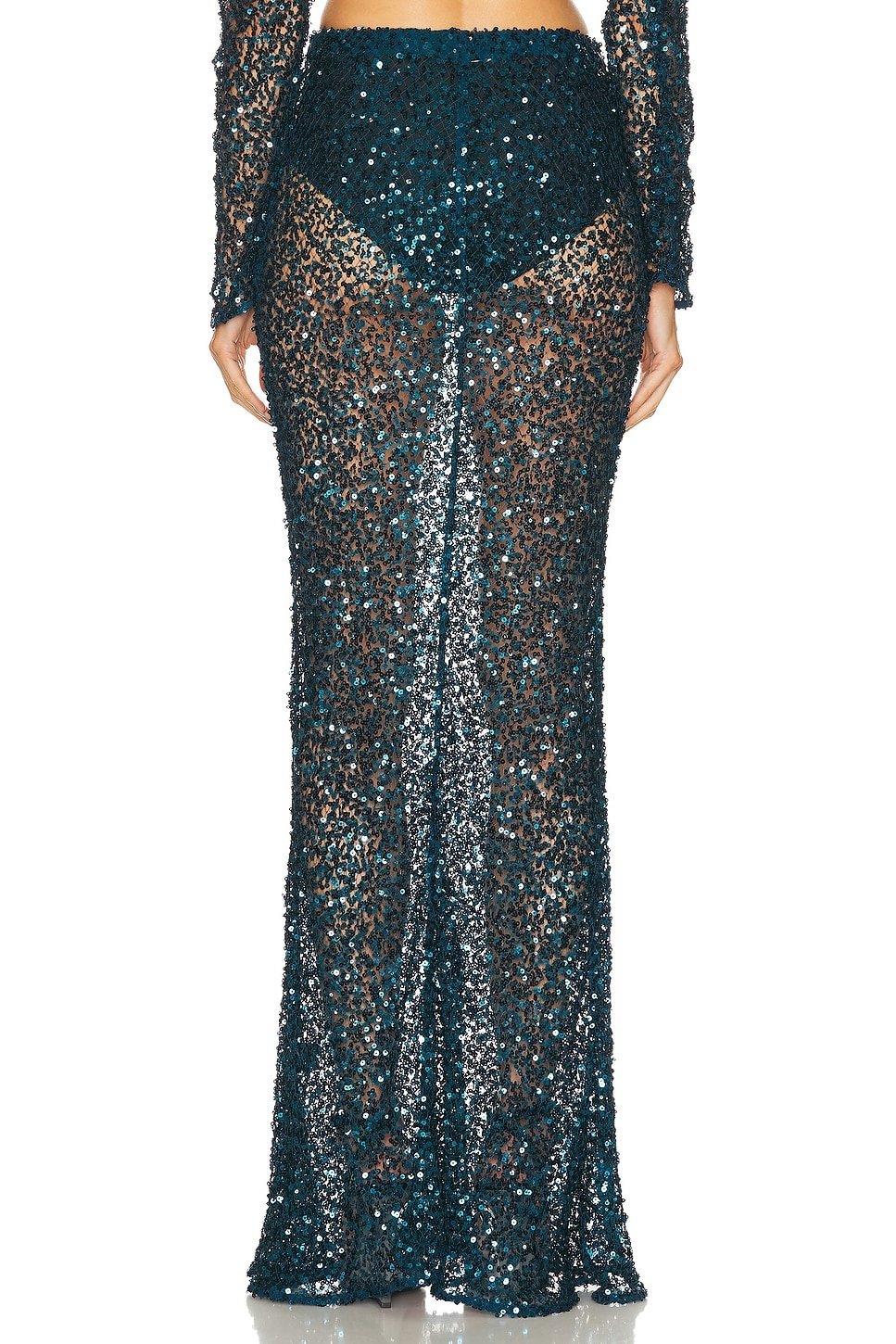 Net Paillette Maxi Skirt - 4