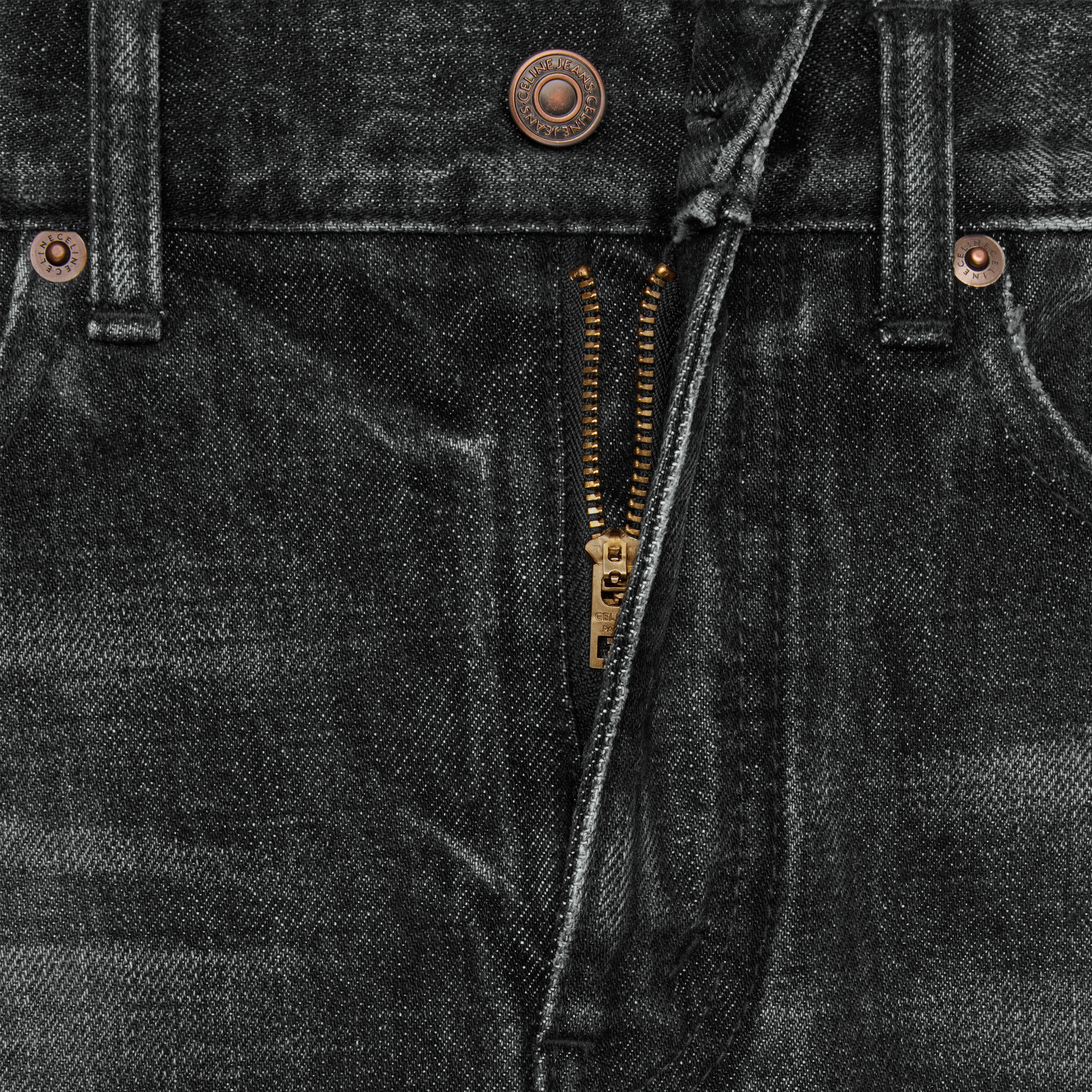 flared surf jeans in black ice rinse denim - 4