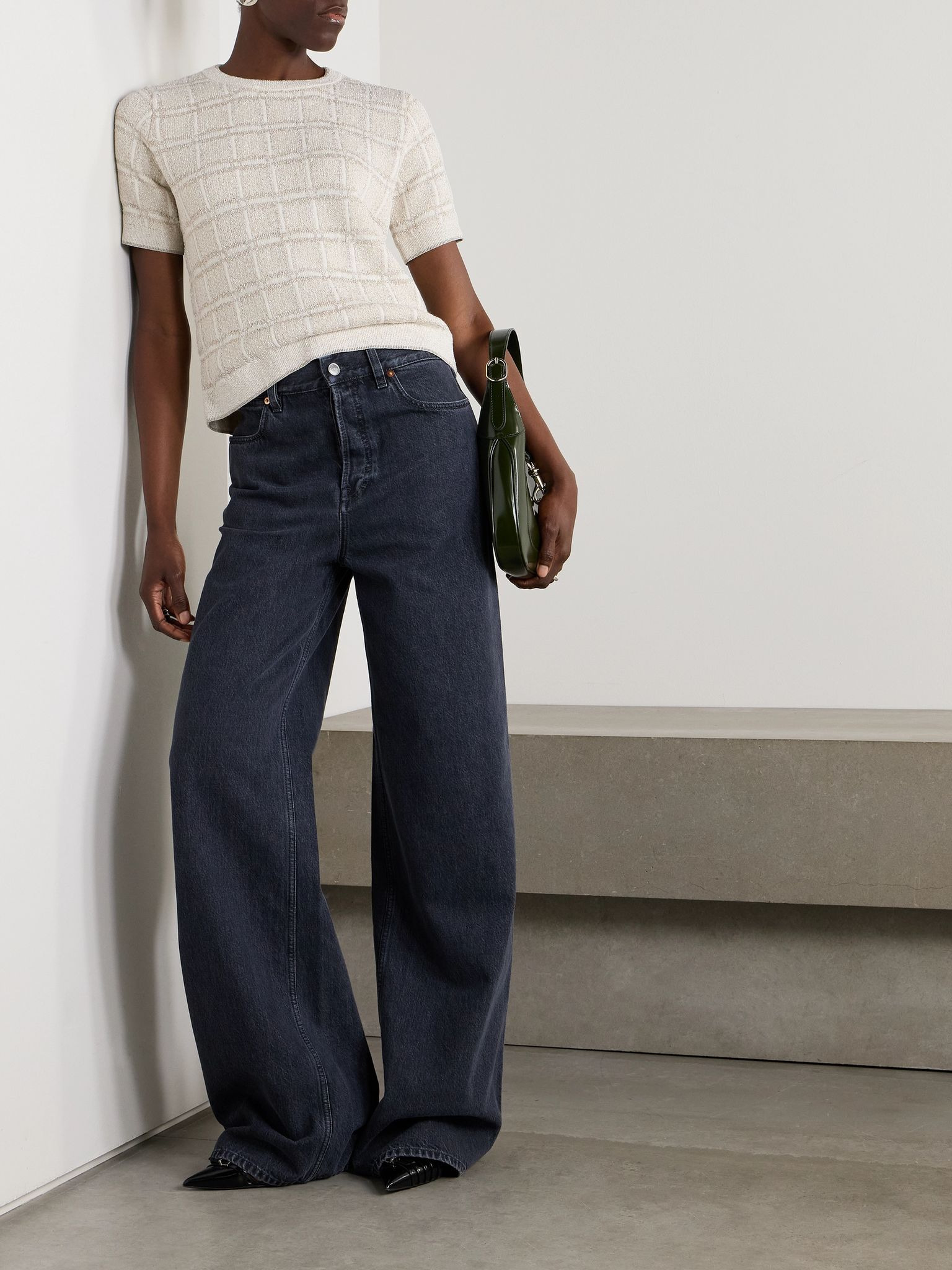 Low-rise wide-leg jeans Black - 2