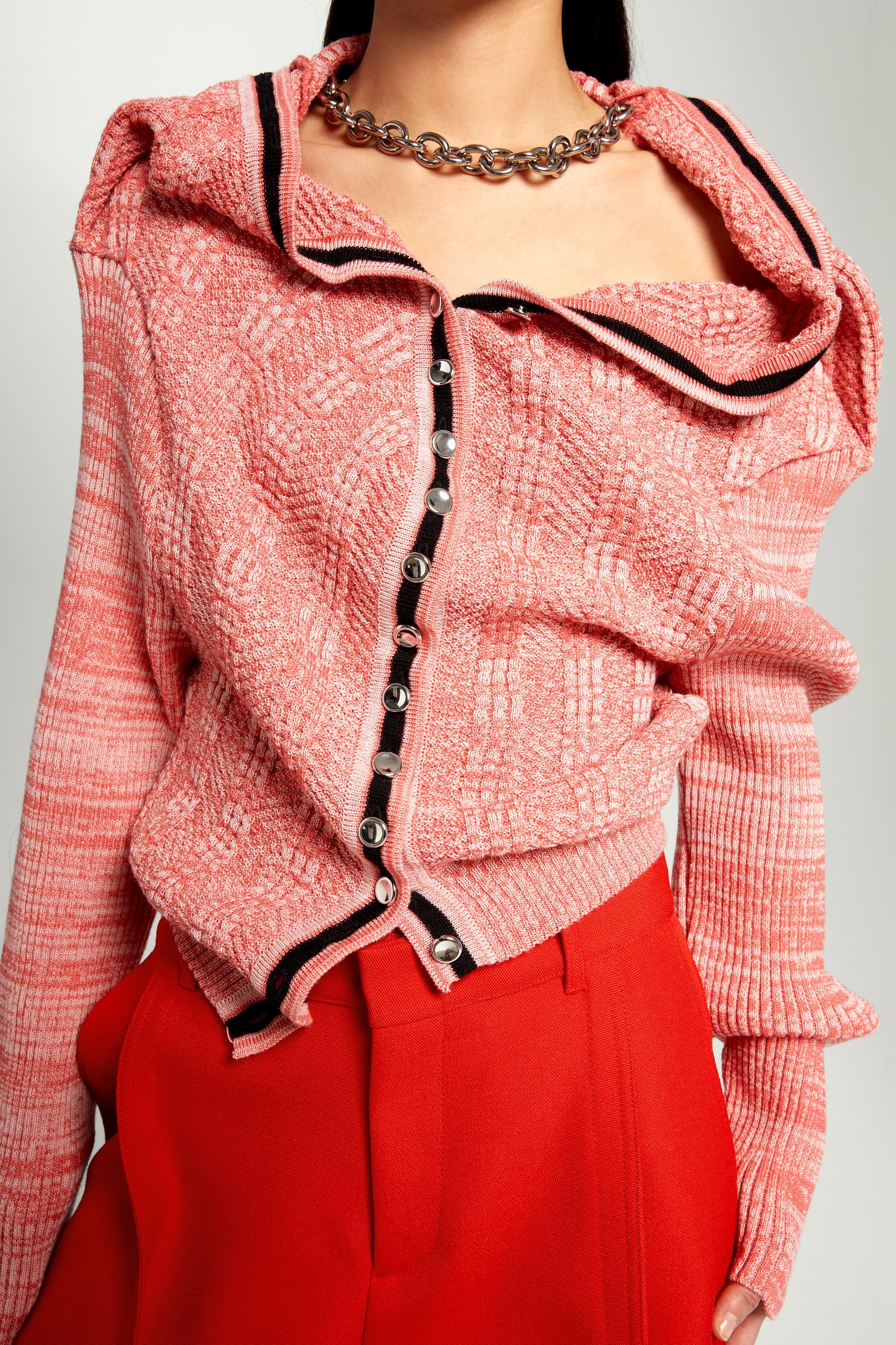 Classic Ruffle Necklace Cardigan - 8