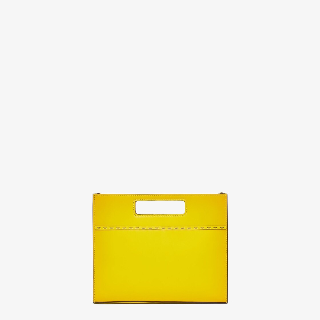 Yellow leather shopper - 3