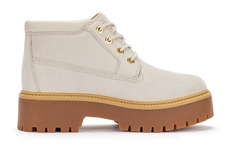 (WMNS) Timberland Stone Street Mid Lace Up Waterproof Boots 'White Nubuck' A64FRW - 2
