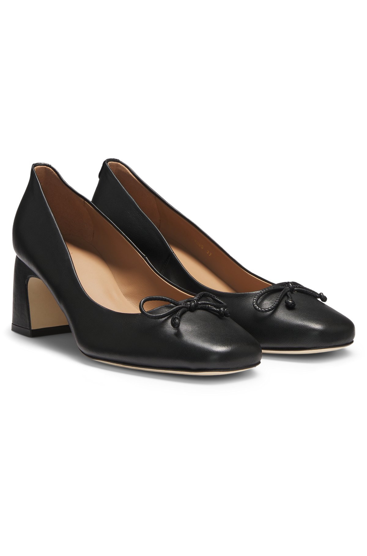 HEELED PUMPS IN NAPPA LEATHER WITH DOUBLE B MONOGRAM - 2