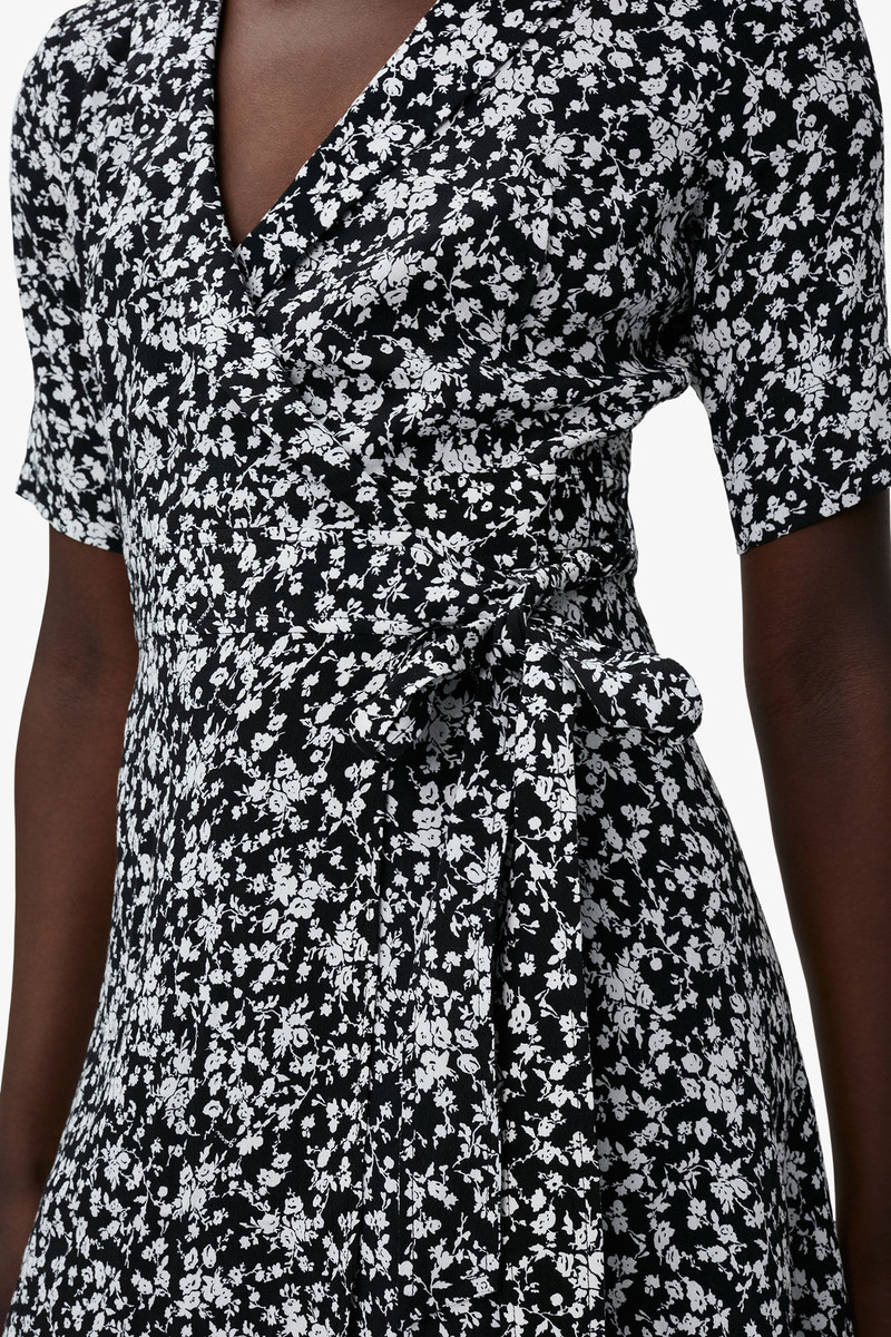 PRINTED CREPE WRAP DRESS 4