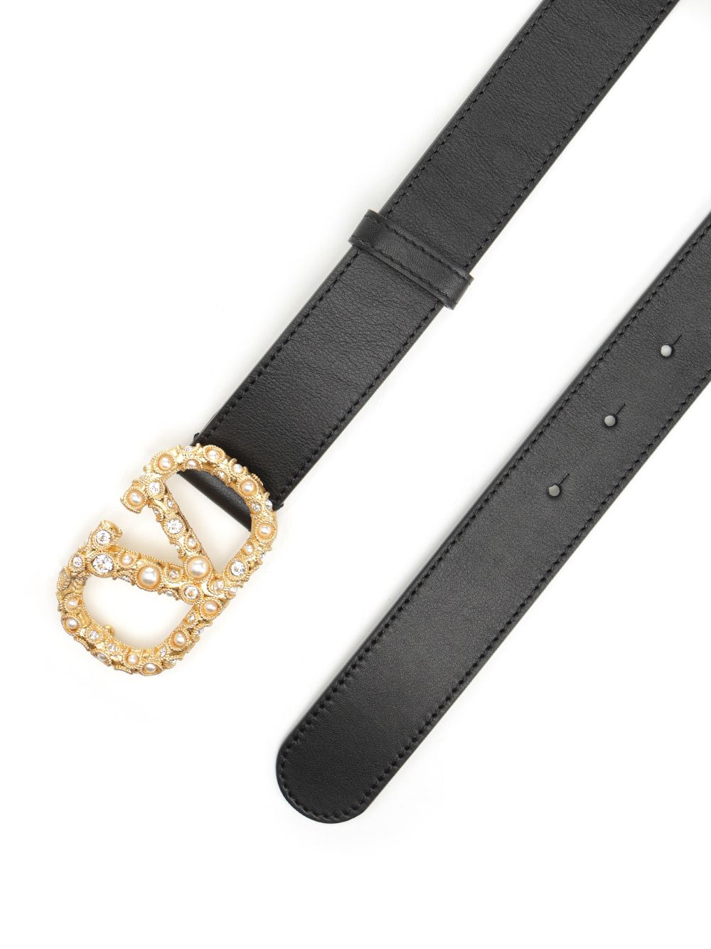 Ex 248 Belt H. 30 | Vlogo Signature | Box Calf S./A.Brass- Pearls-Rhines.Logo Belts Black - 2