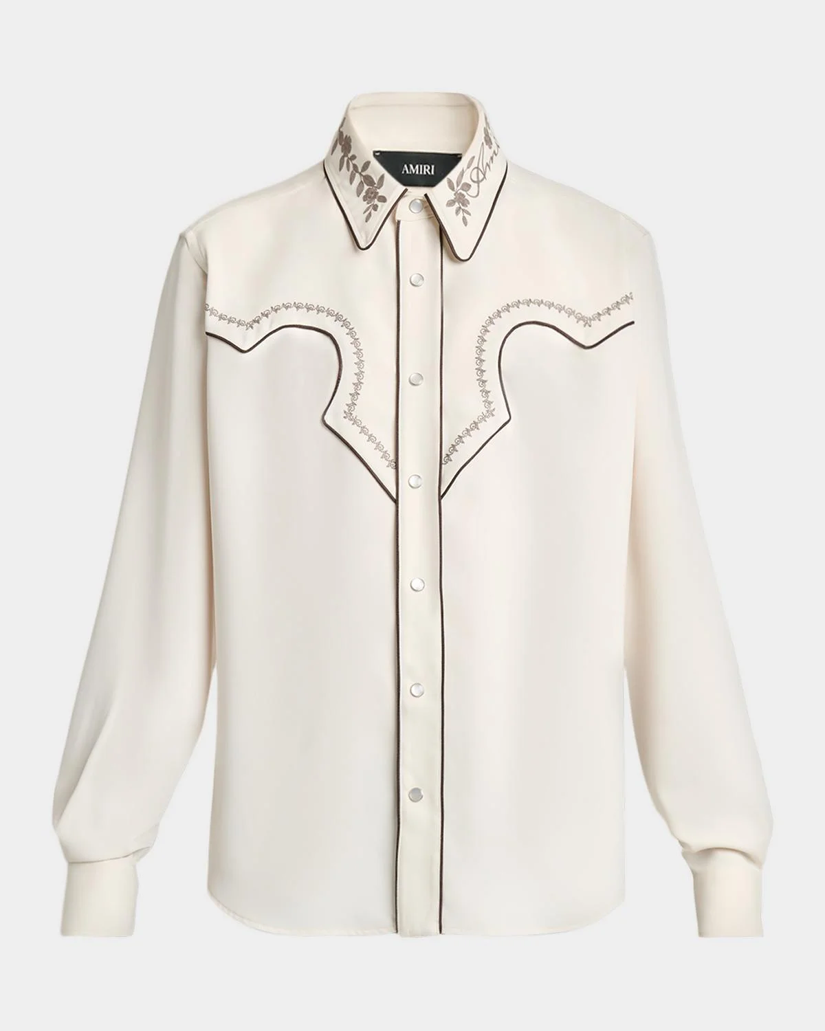Men's Embroidered-Trim Western Shirt - 1