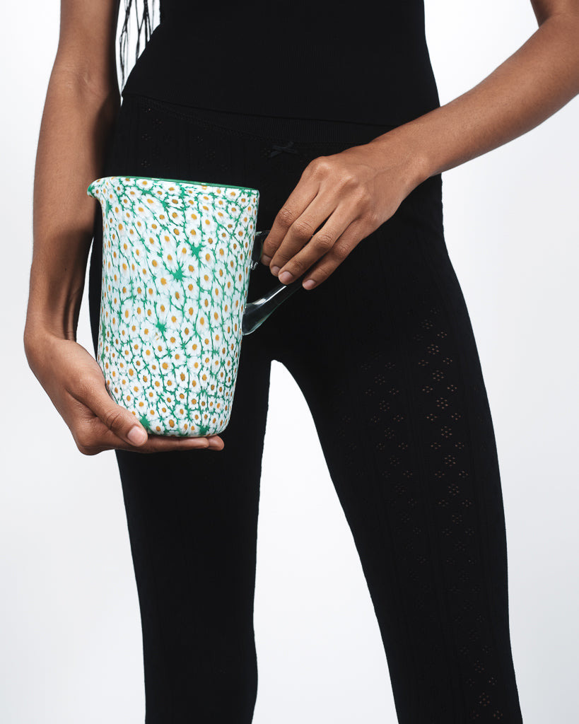 KNITTED POINTELLE LEGGINGS IN BLACK - 4