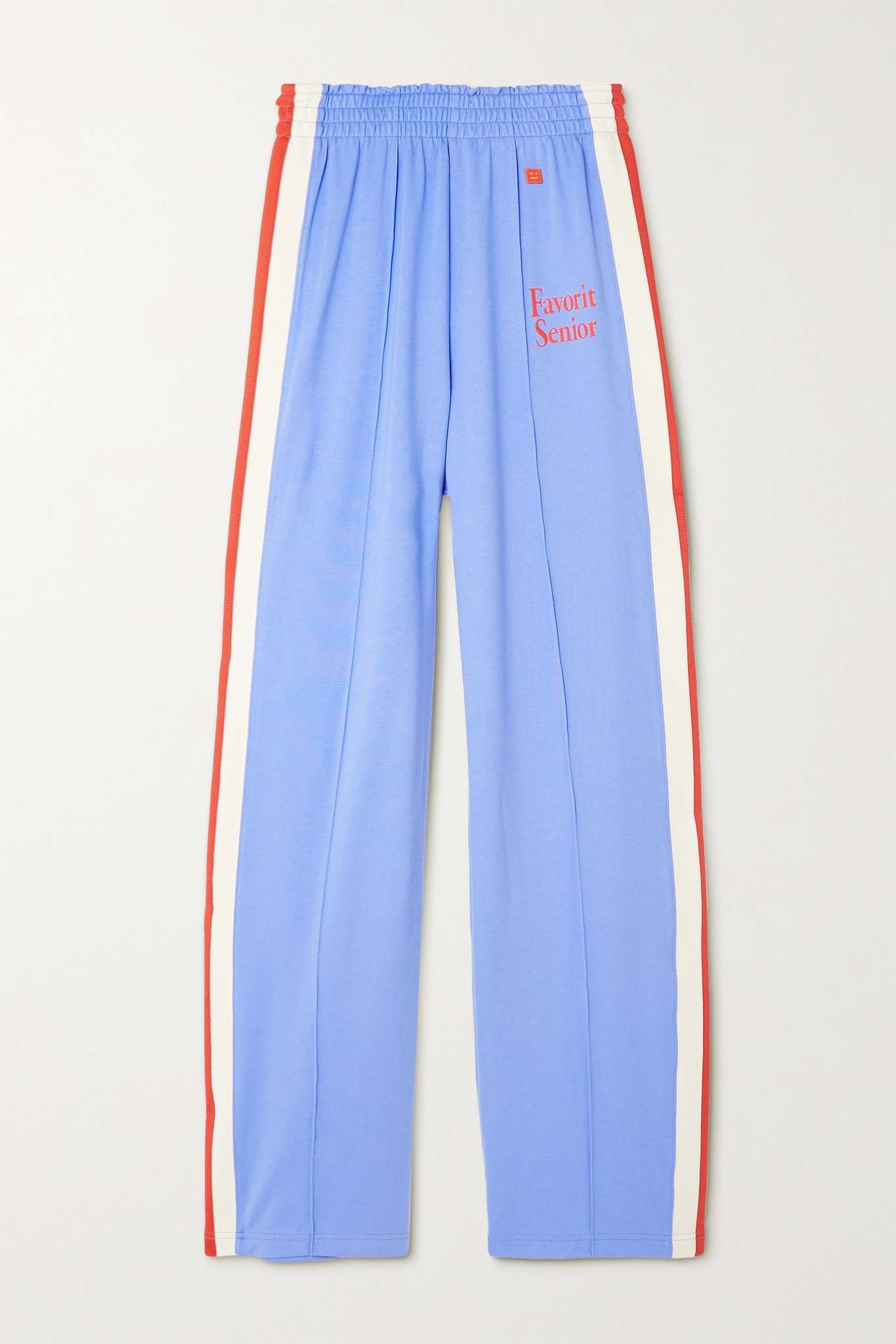 Pleated striped stretch-jersey track pants - 1