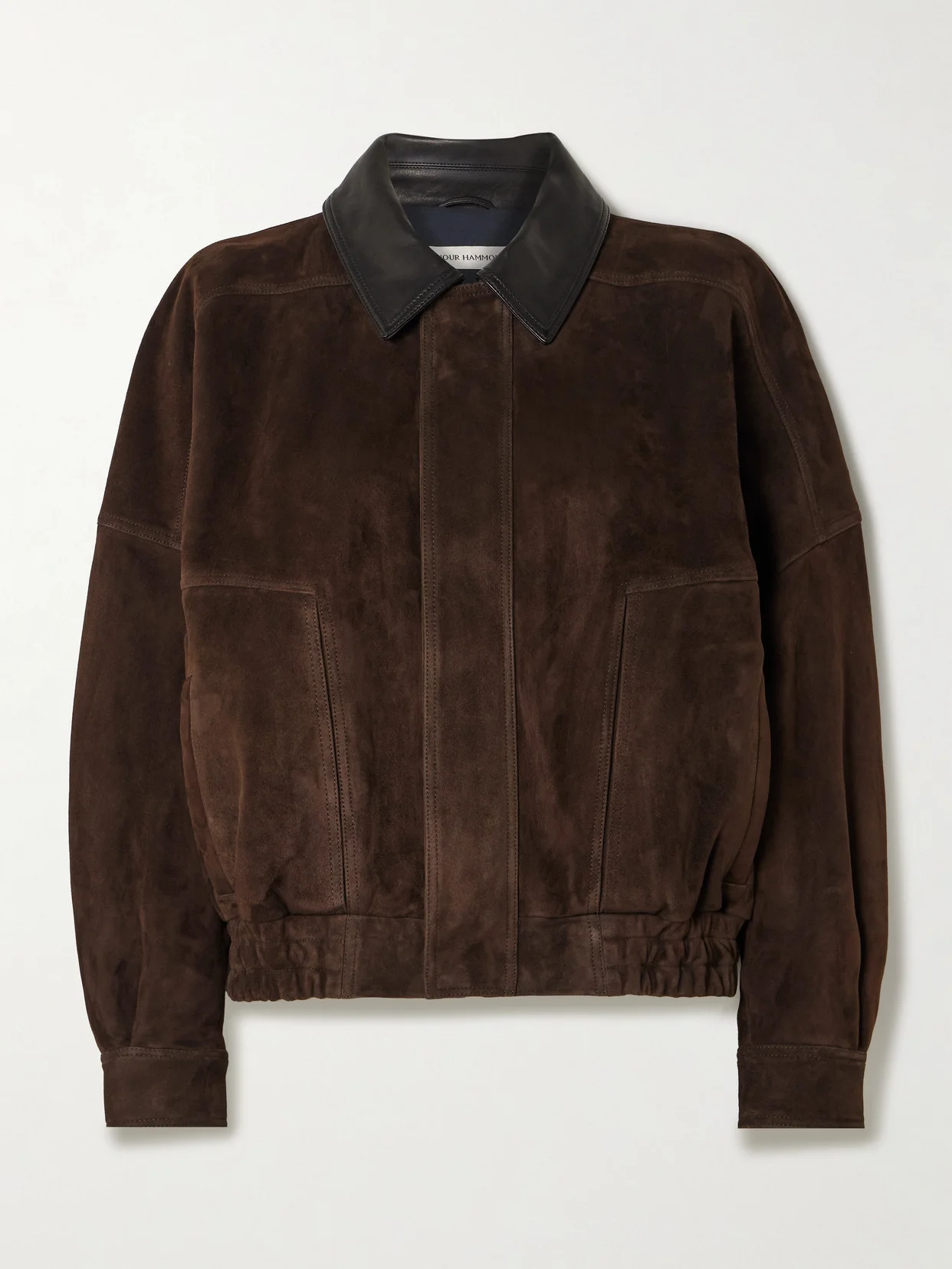 Dalma Leather-trimmed Suede Bomber Jacket - 1