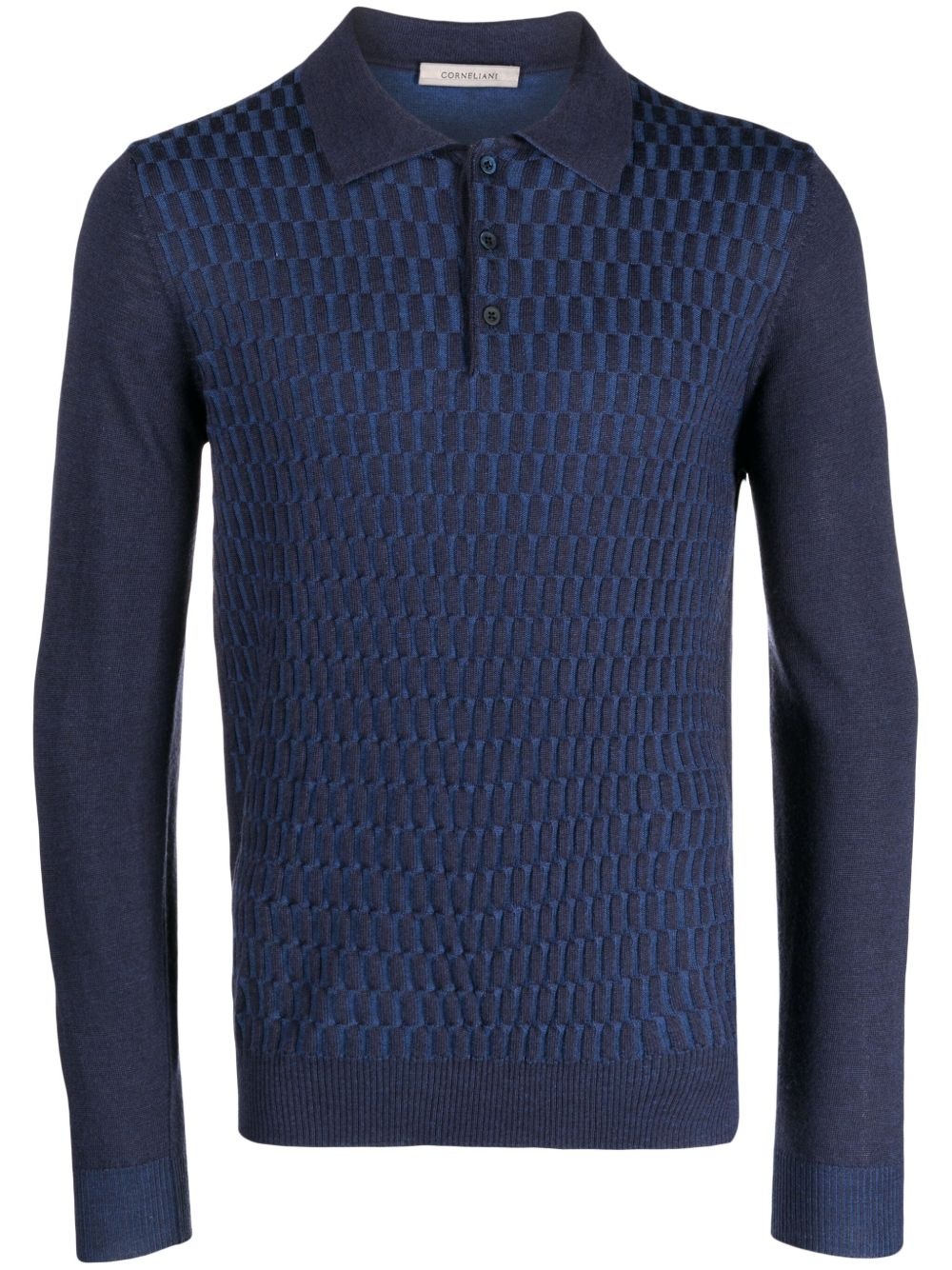 patterned intarsia-knit polo shirt - 1