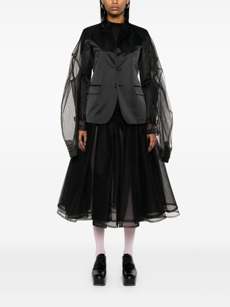 Comme Des Garçons tulle-inserts blazer outlook