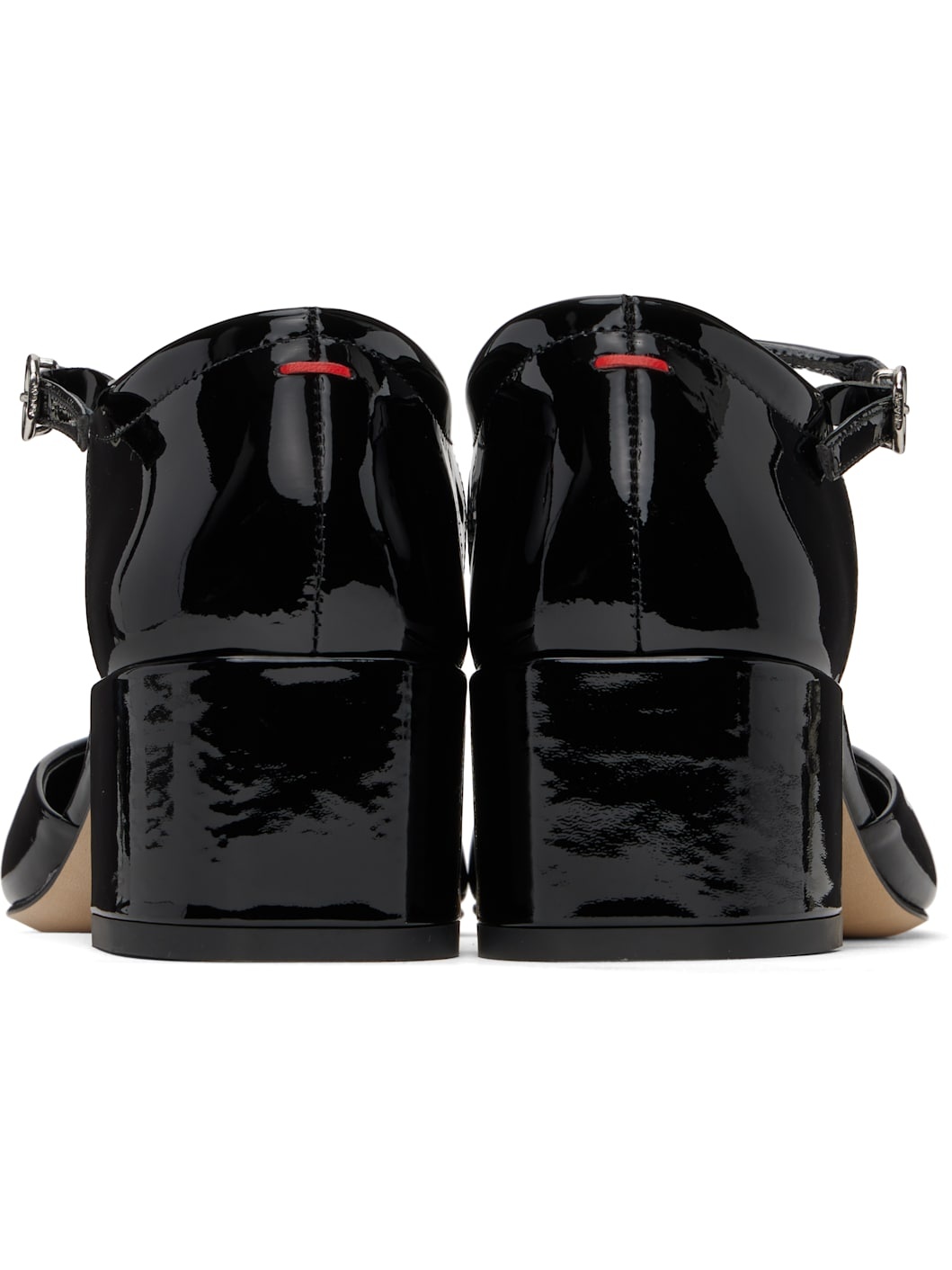 Black Magda Leather Mary-Jane Heels - 2