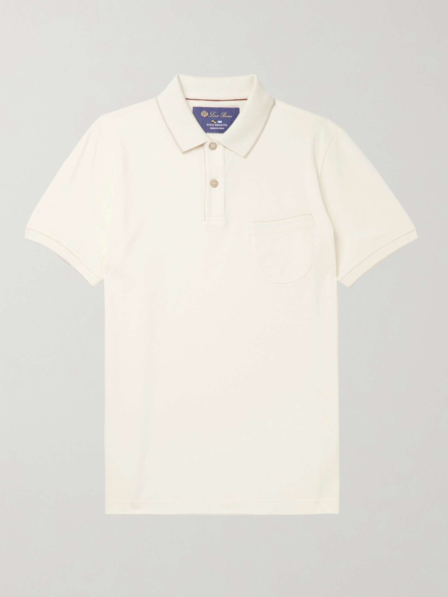 Contrast-Tipped Stretch-Cotton Piqué Polo Shirt - 1