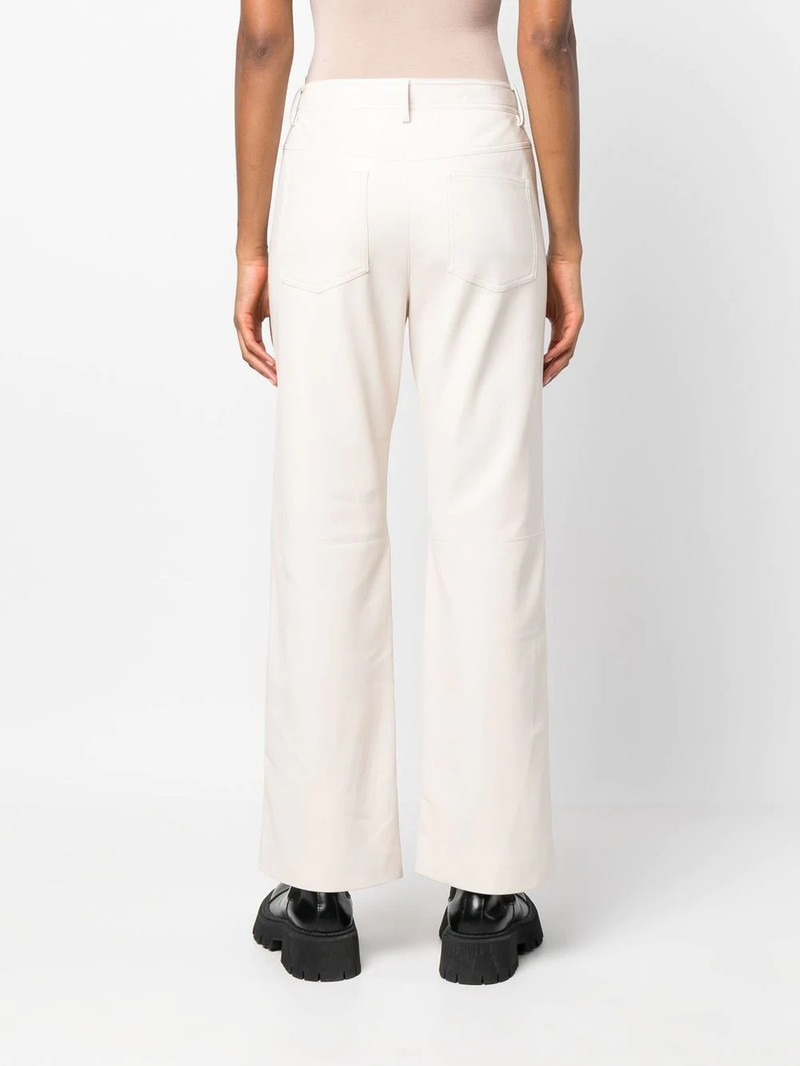 high-waisted faux-leather trousers 4