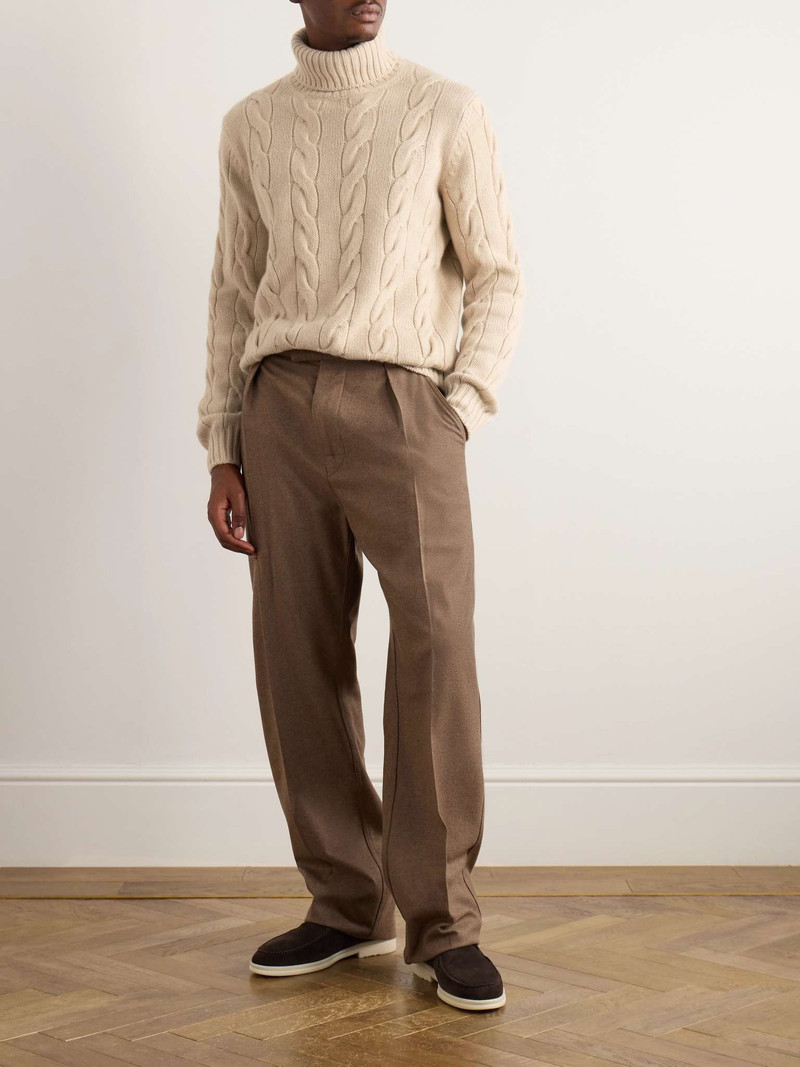 Loro Piana Napier Cable-Knit Cashmere Rollneck Sweater outlook