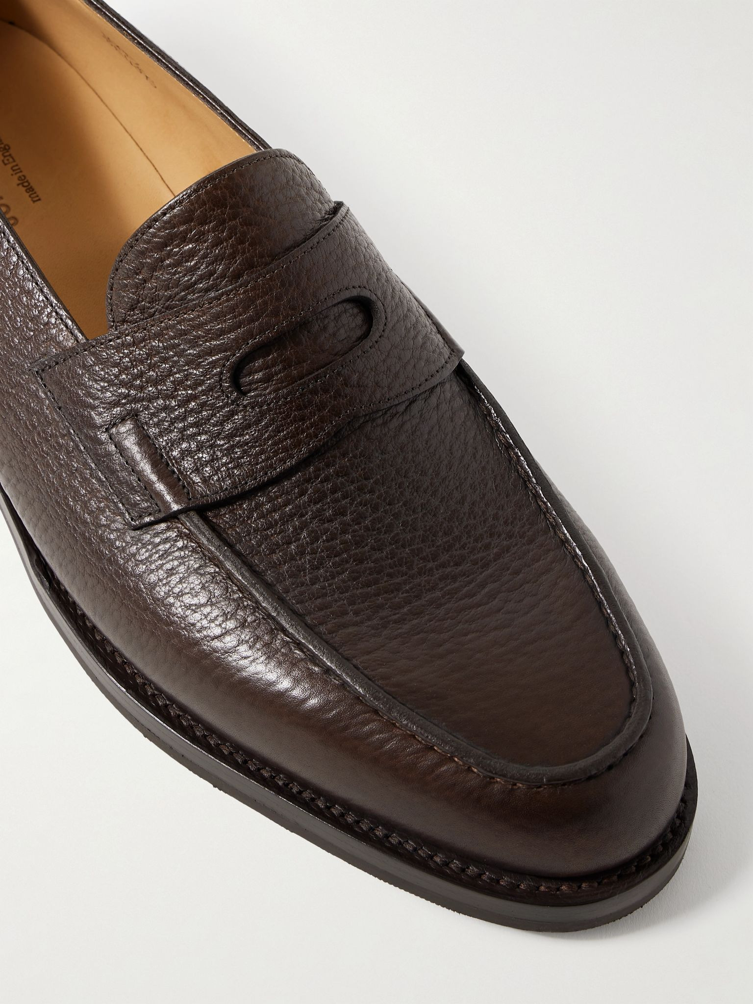 Lopez Full-Grain Leather Penny Loafers Brown - 5