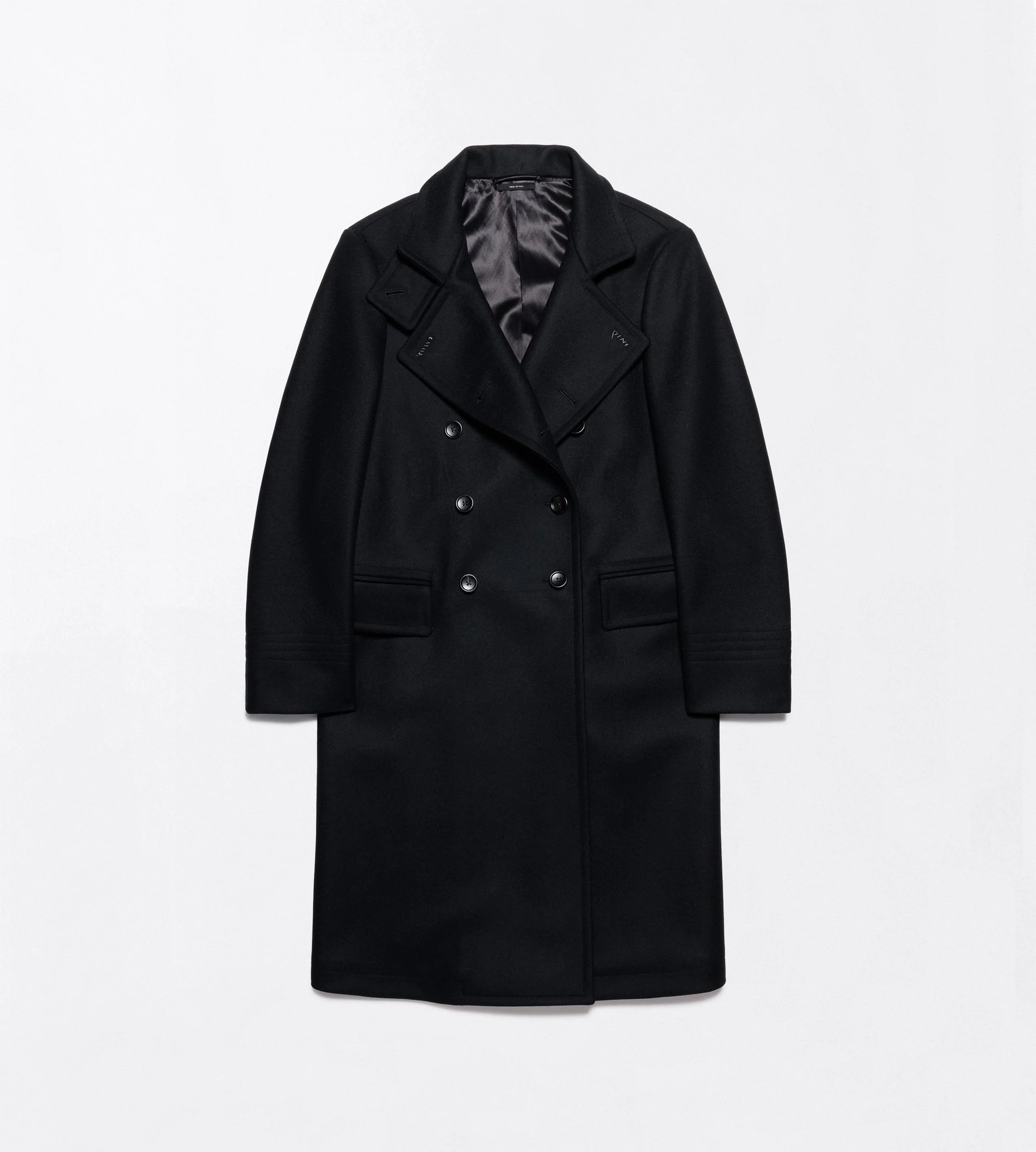 WOOL FELT FUNNEL NECK RELAXED FIT BRIDGE COAT - 1