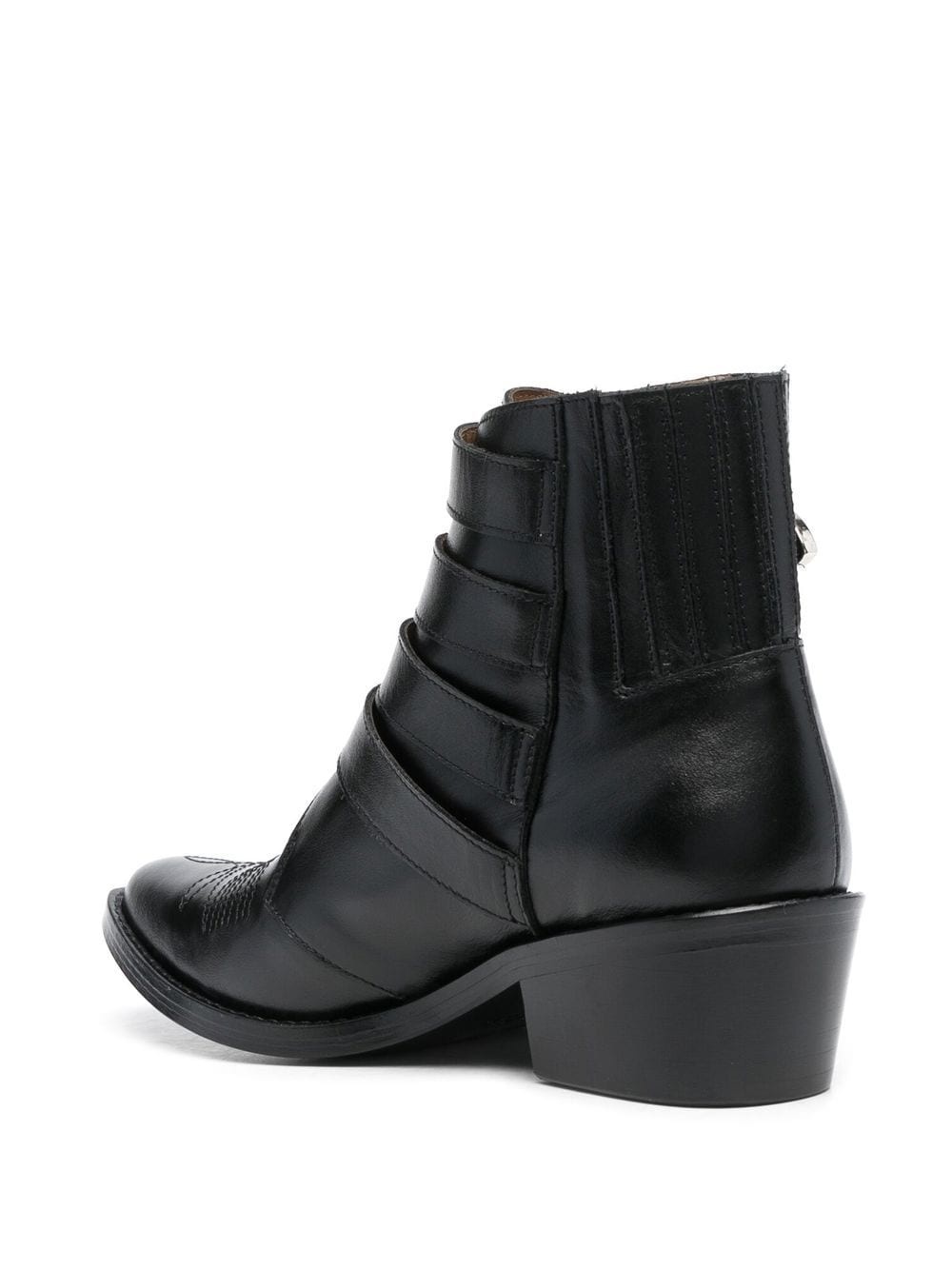 buckle-strap mid heel boots - 3