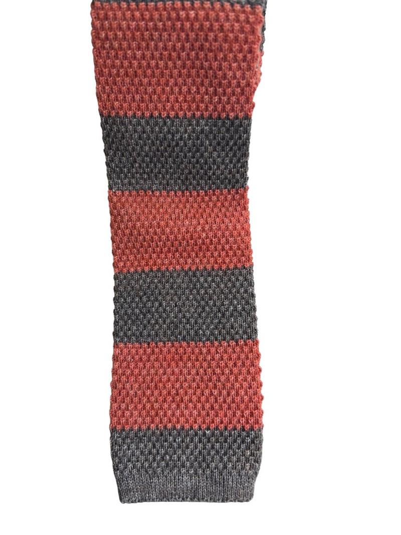Brunello Cucinelli knitted striped tie outlook