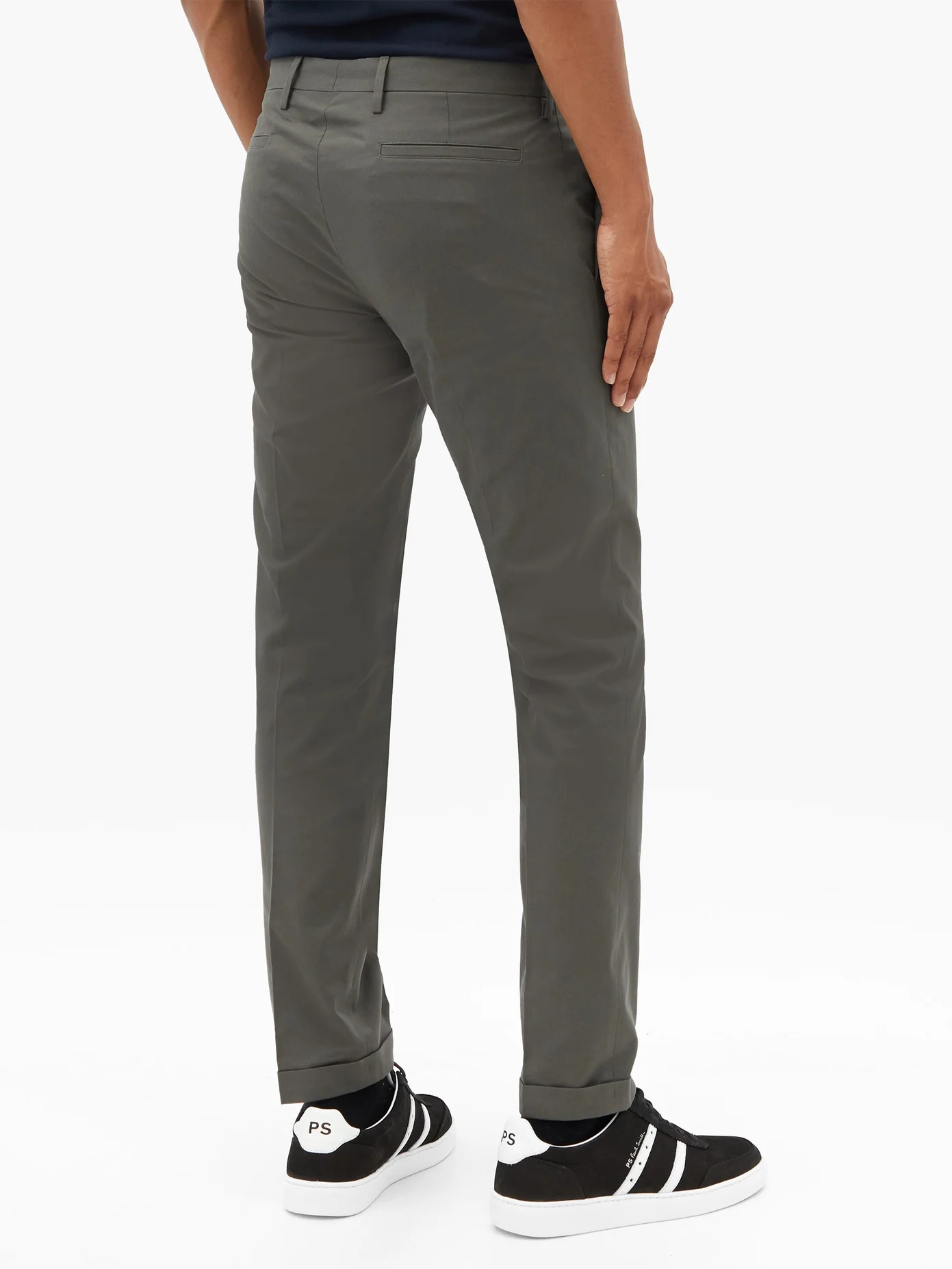 Cotton-twill slim-leg chino trousers - 5